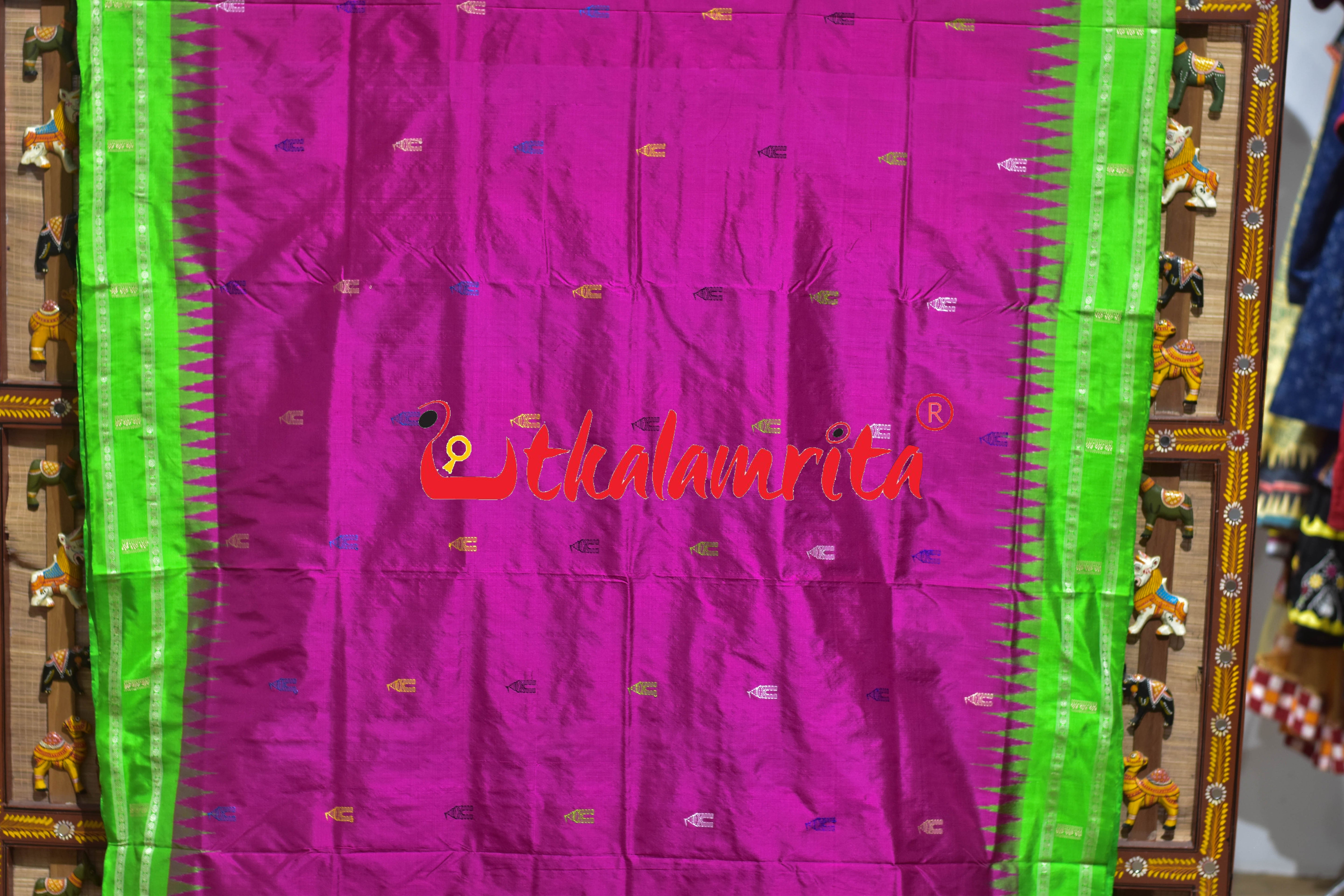 Srimandira Rani Green Bomkai Silk Saree