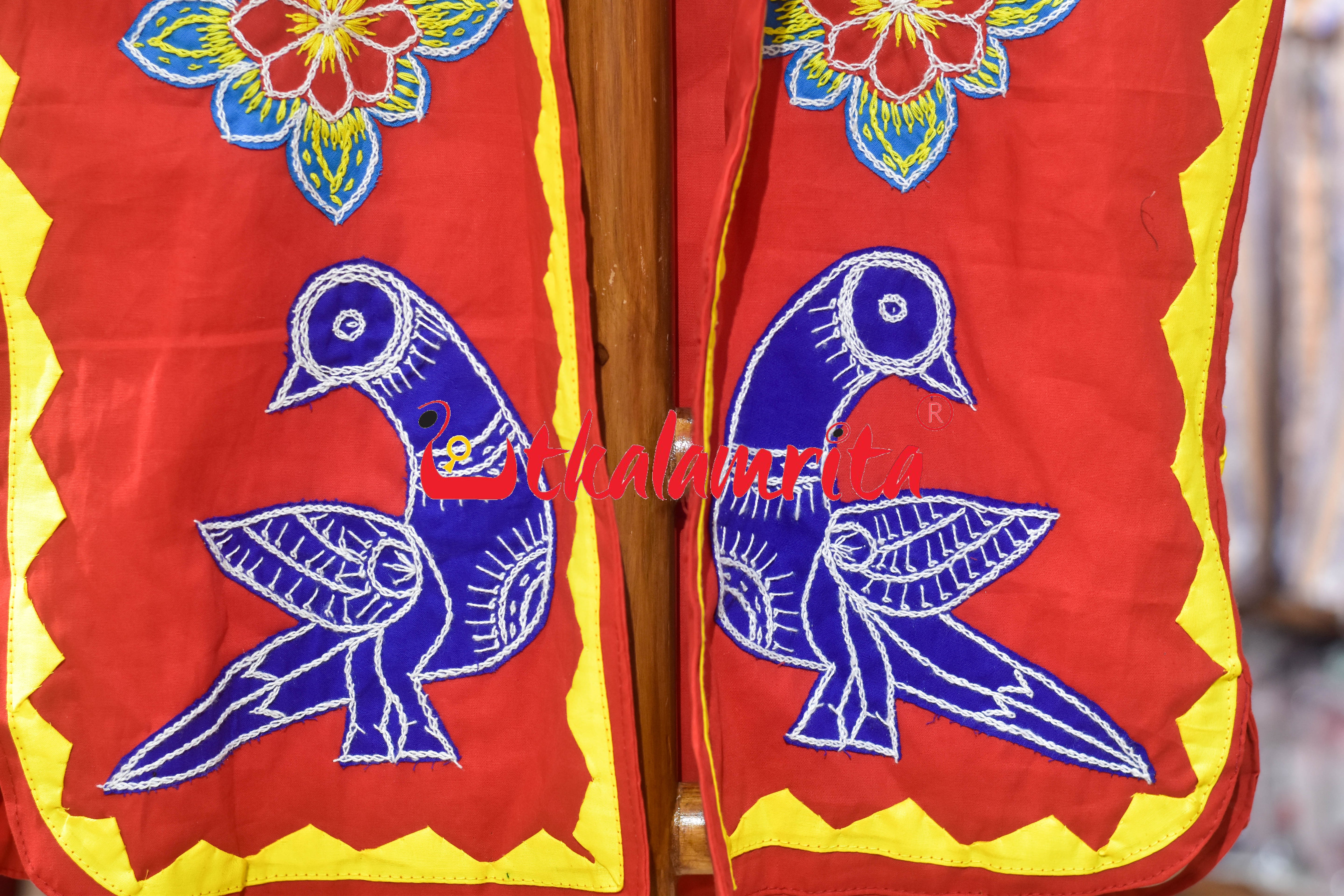 Red Blue Parrot Applique (Jacket)