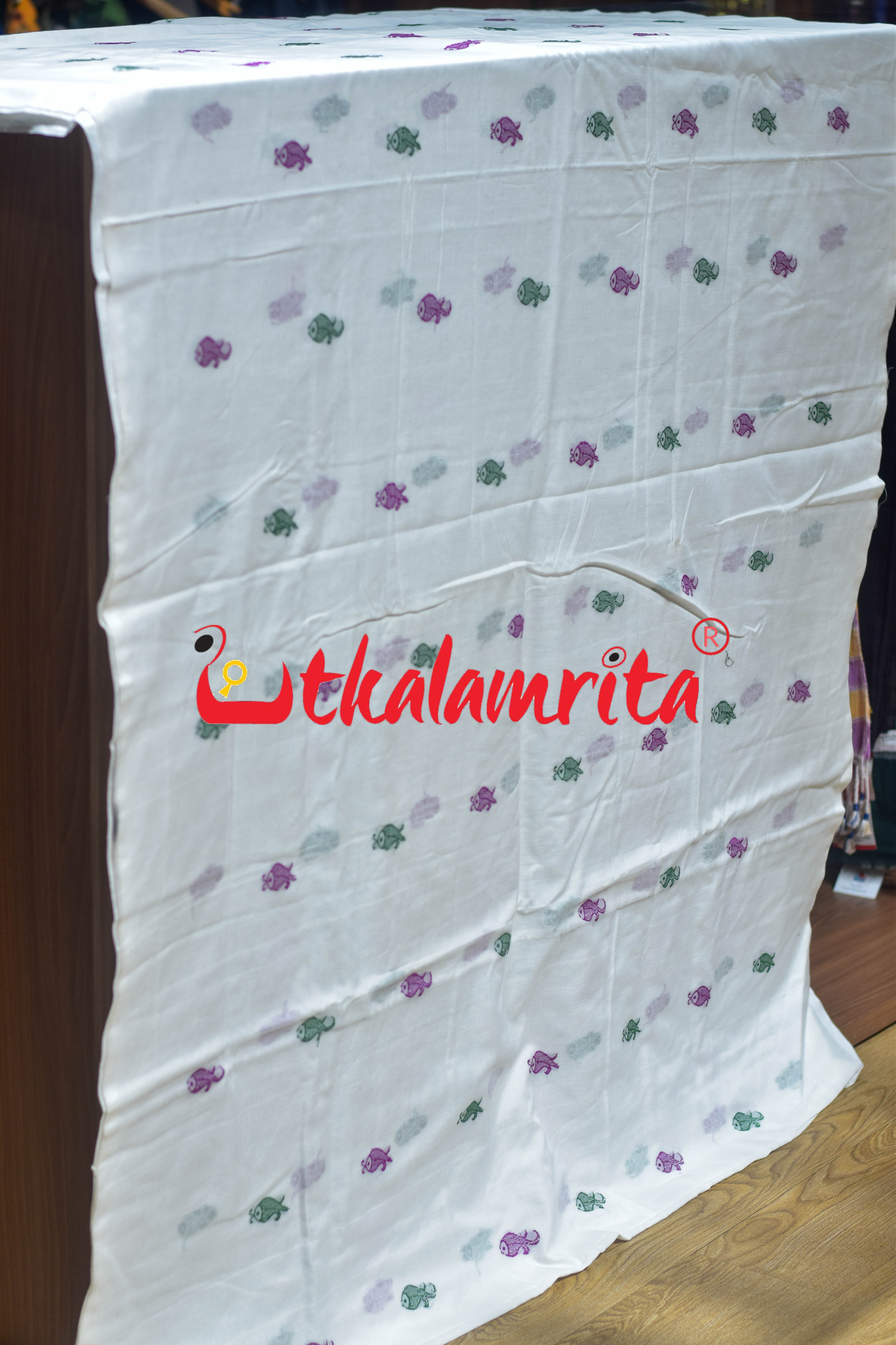 White Fish Bomkai Cotton (Fabric)