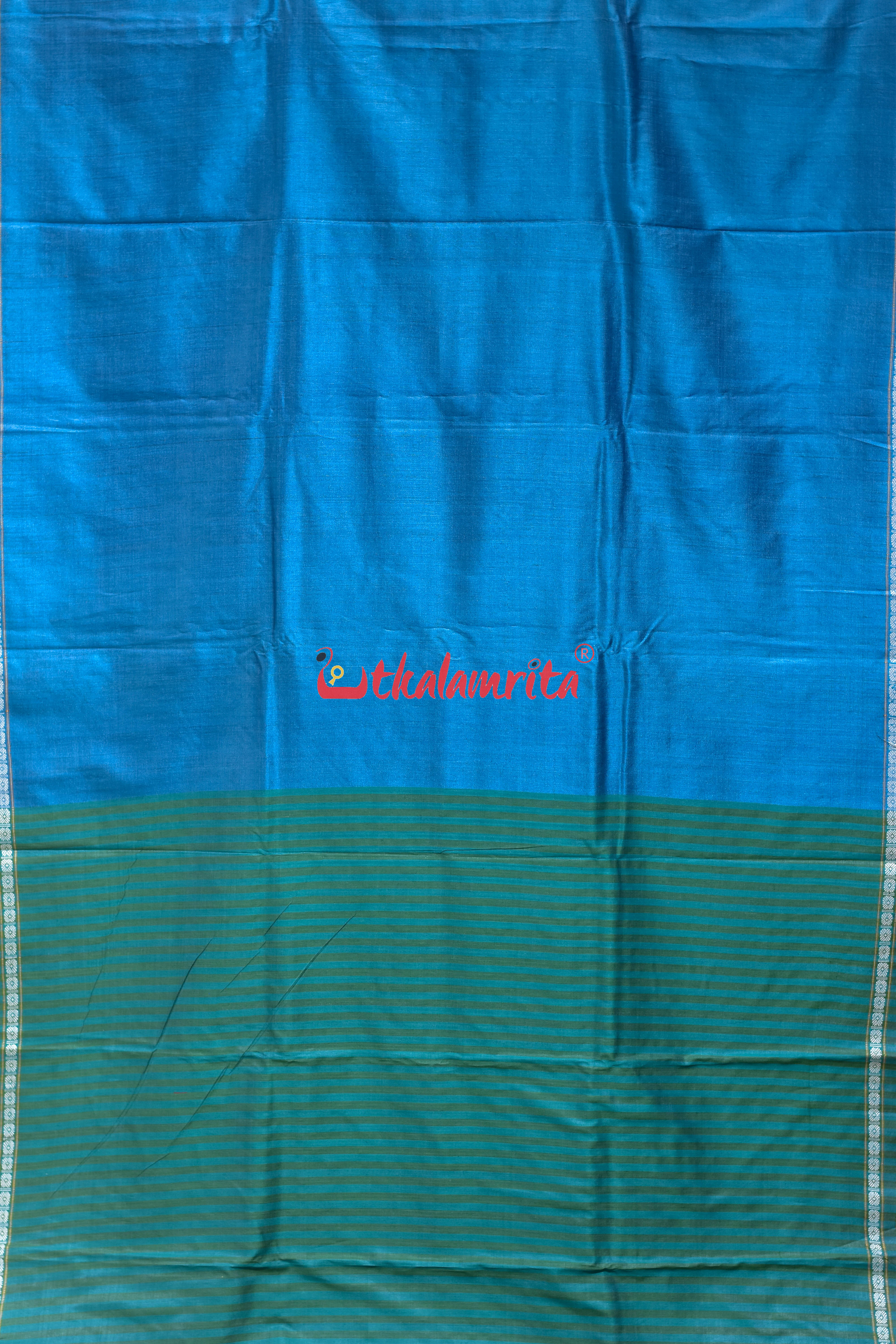 Copper Sulphate Dobby Chakra Gopalpur Tussar Silk Saree