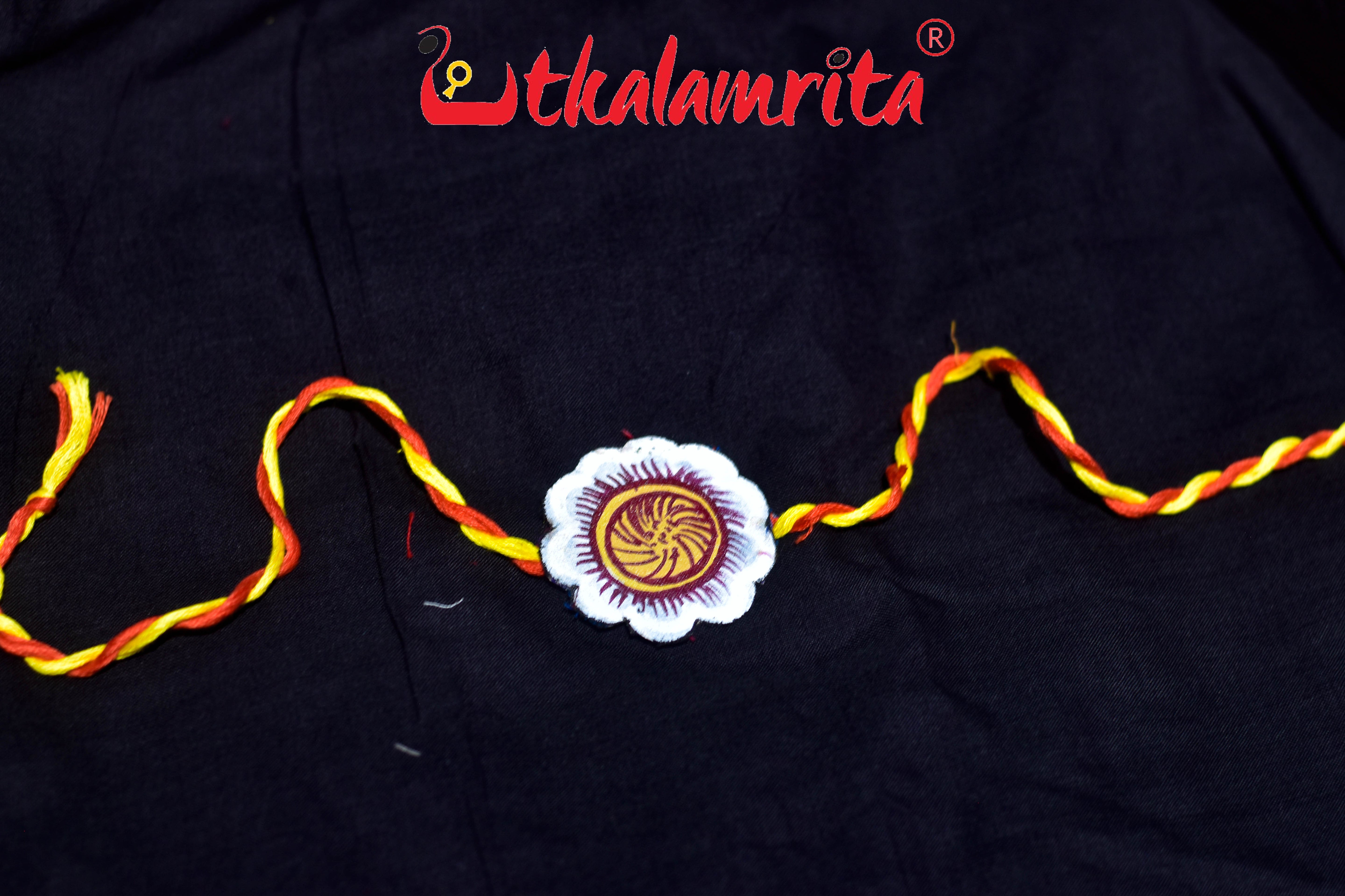 White Brown Pattachitra Rakhi