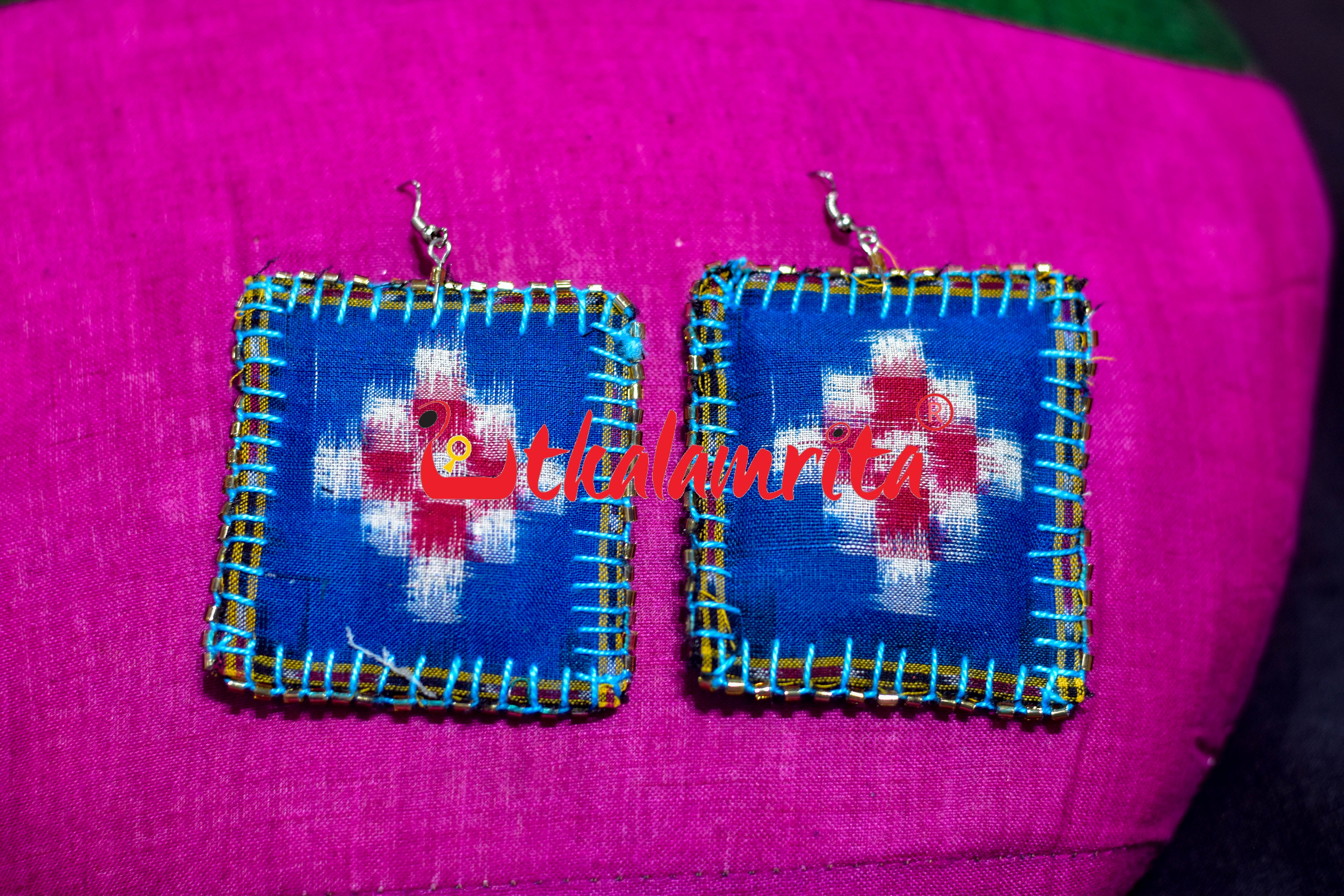 Blue Red Single Pasapali Earrings