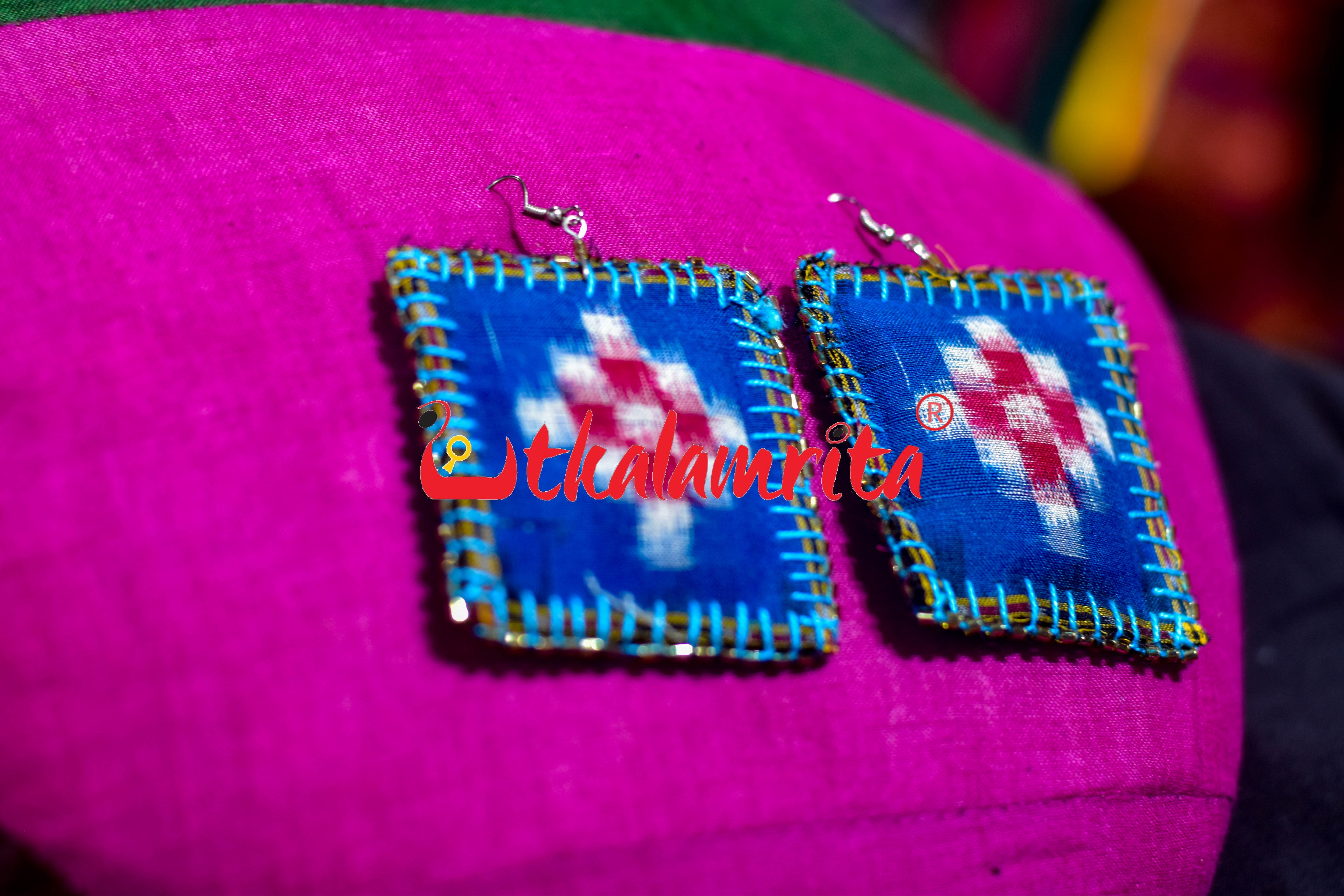 Blue Red Single Pasapali Earrings