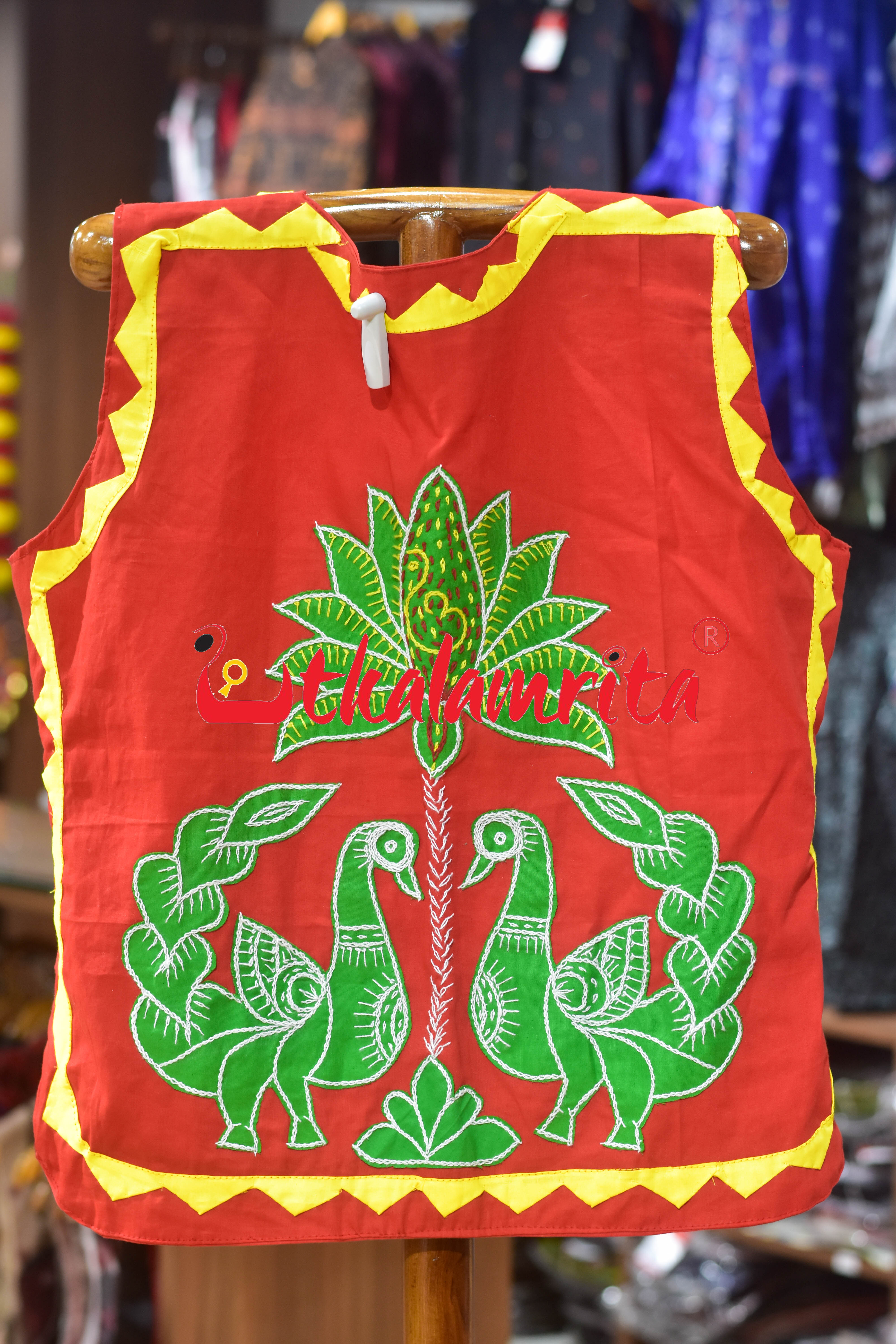 Red Blue Parrot Applique (Jacket)