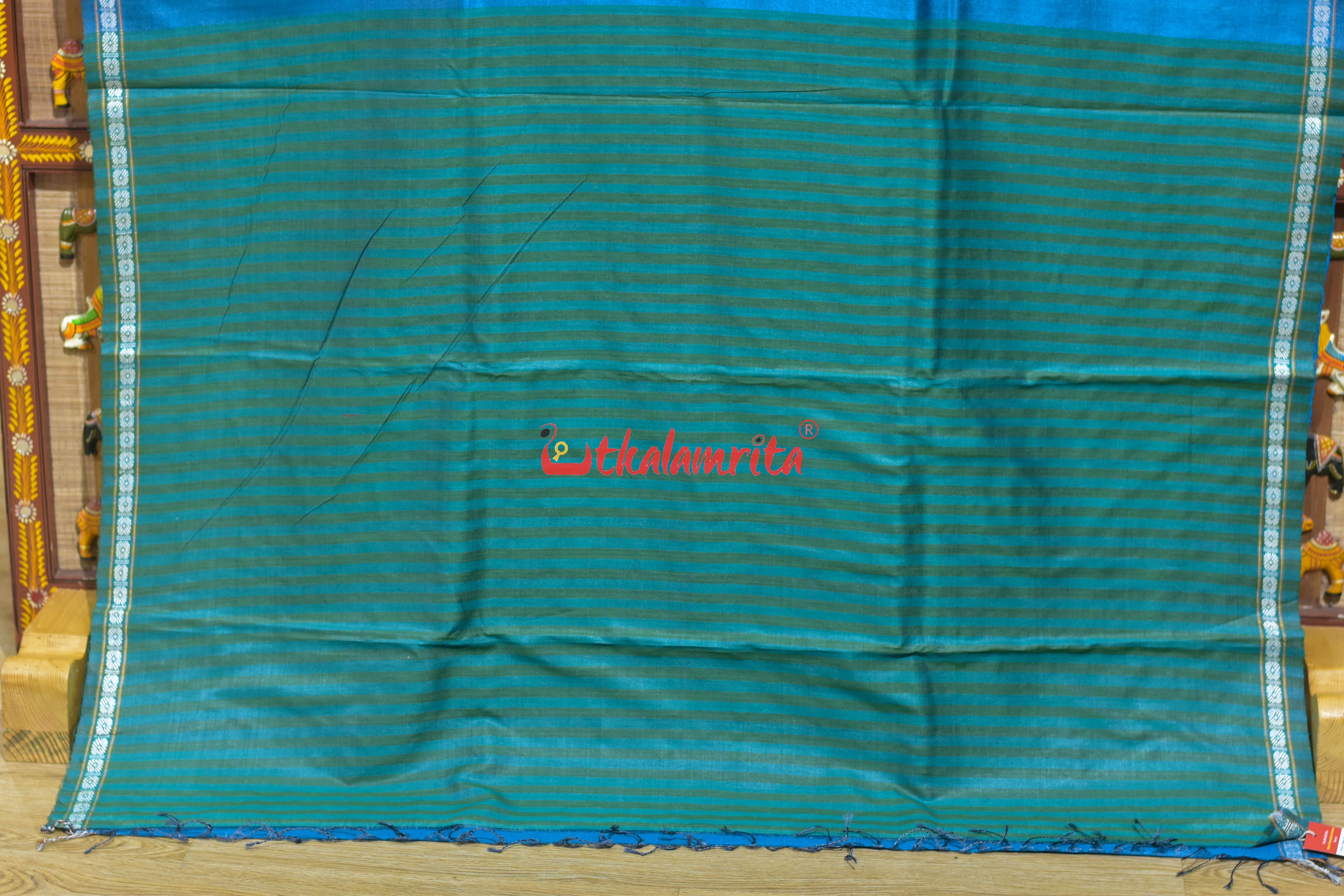 Copper Sulphate Dobby Chakra Gopalpur Tussar Silk Saree