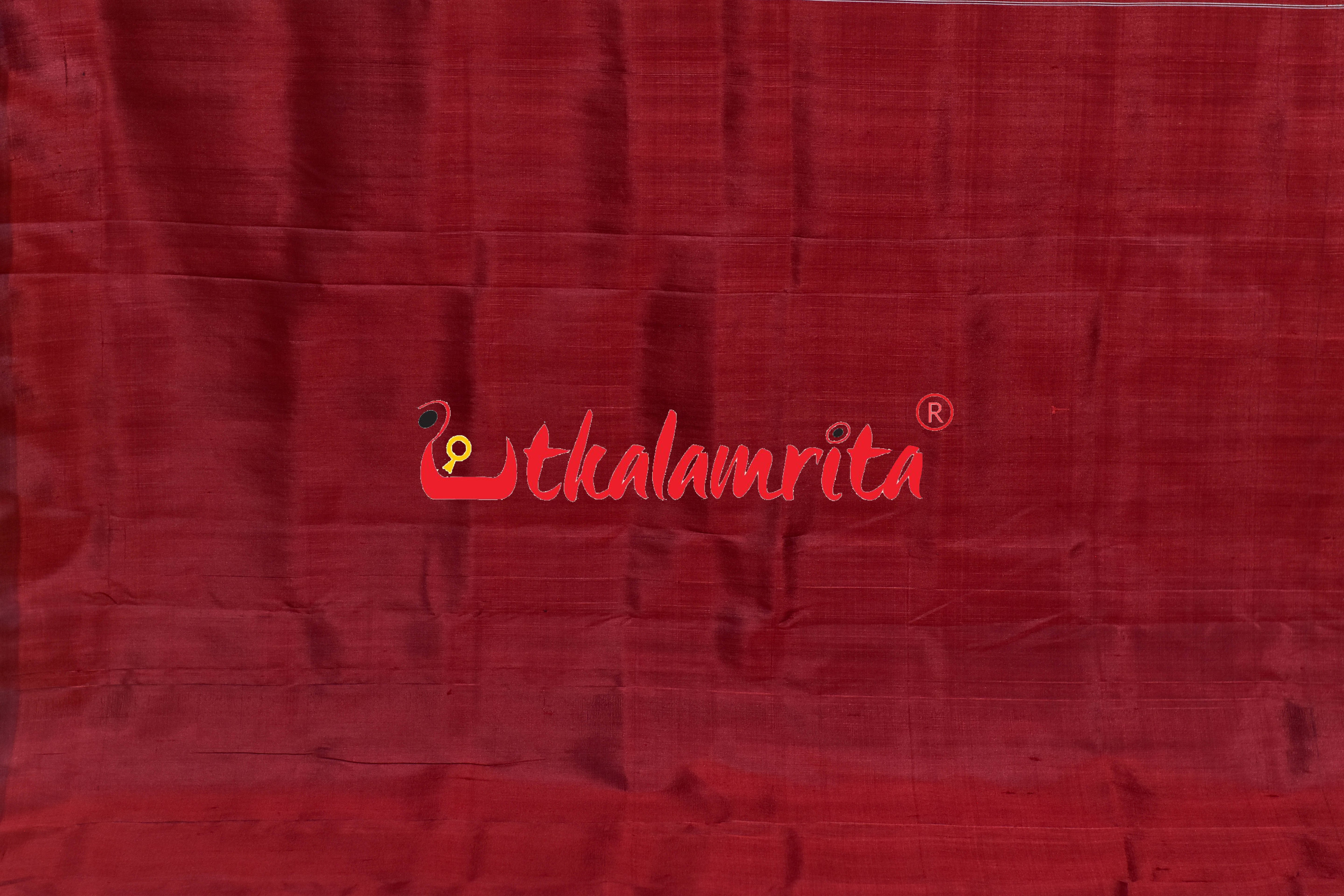 Wine Maroon Chita Nabakothi Khandua Silk Saree