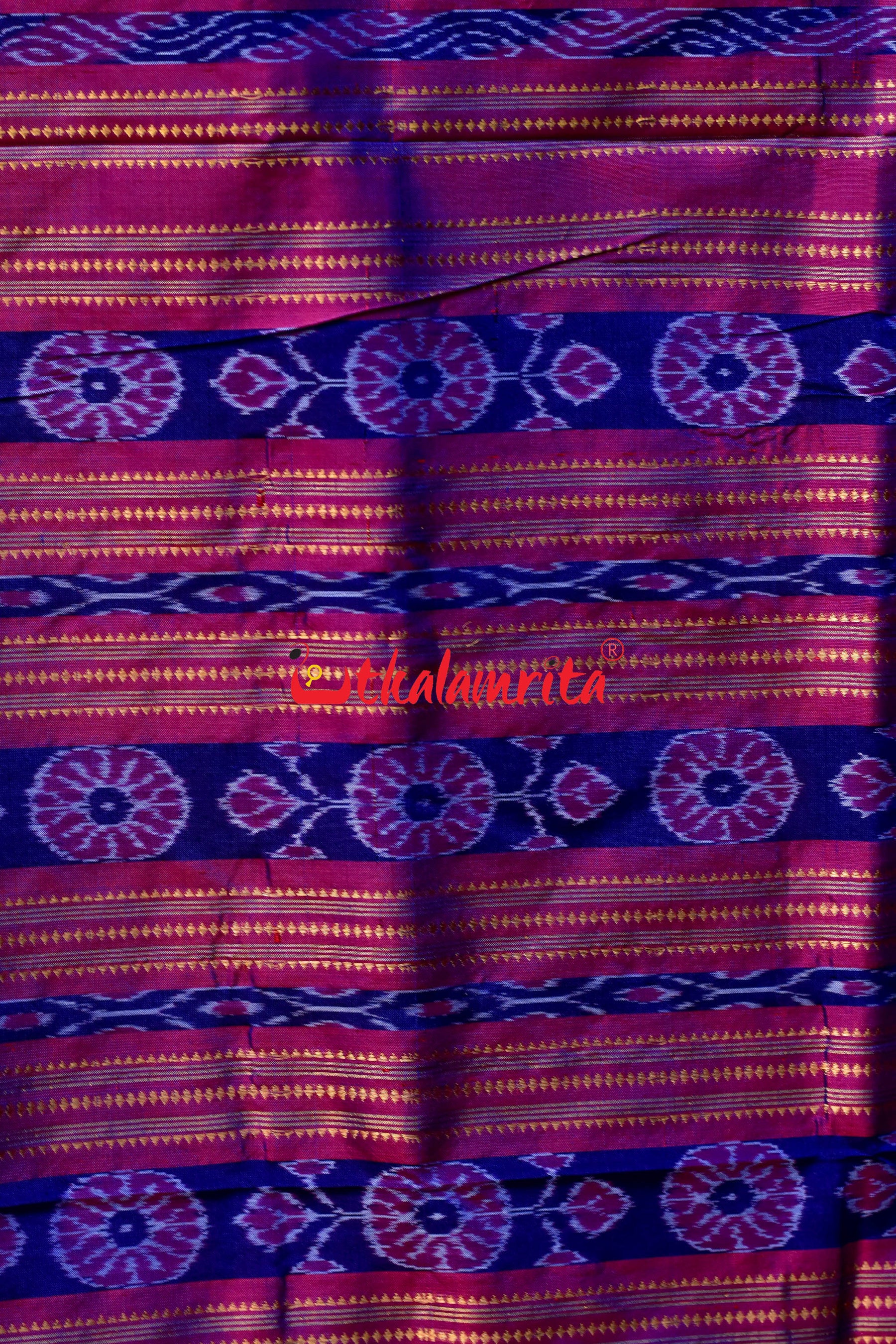 Haata Kumbha Dual Color Tissue Sambalpuri Silk Saree