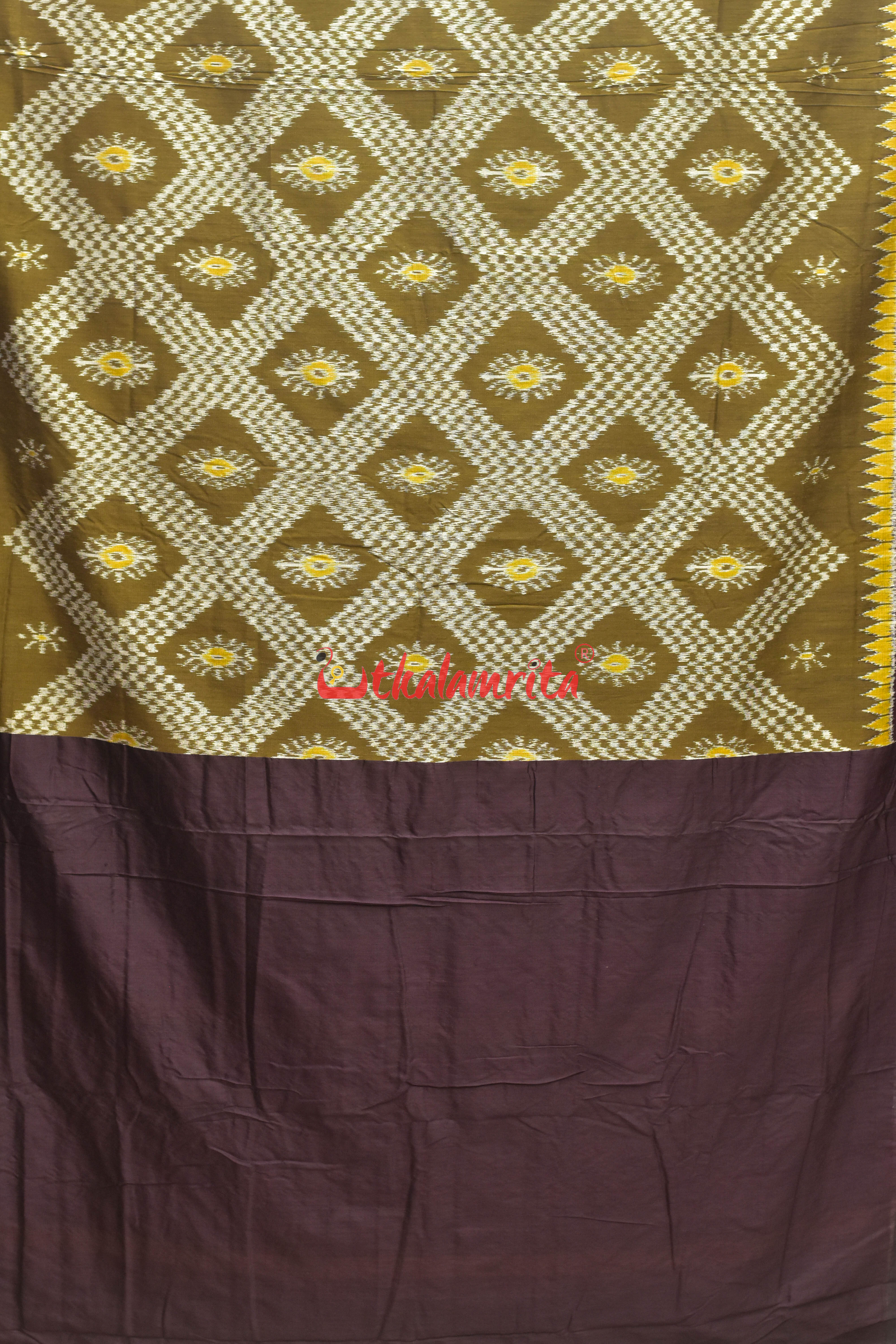 Mehendi Tarabali Eri Silk Khandua Silk Saree