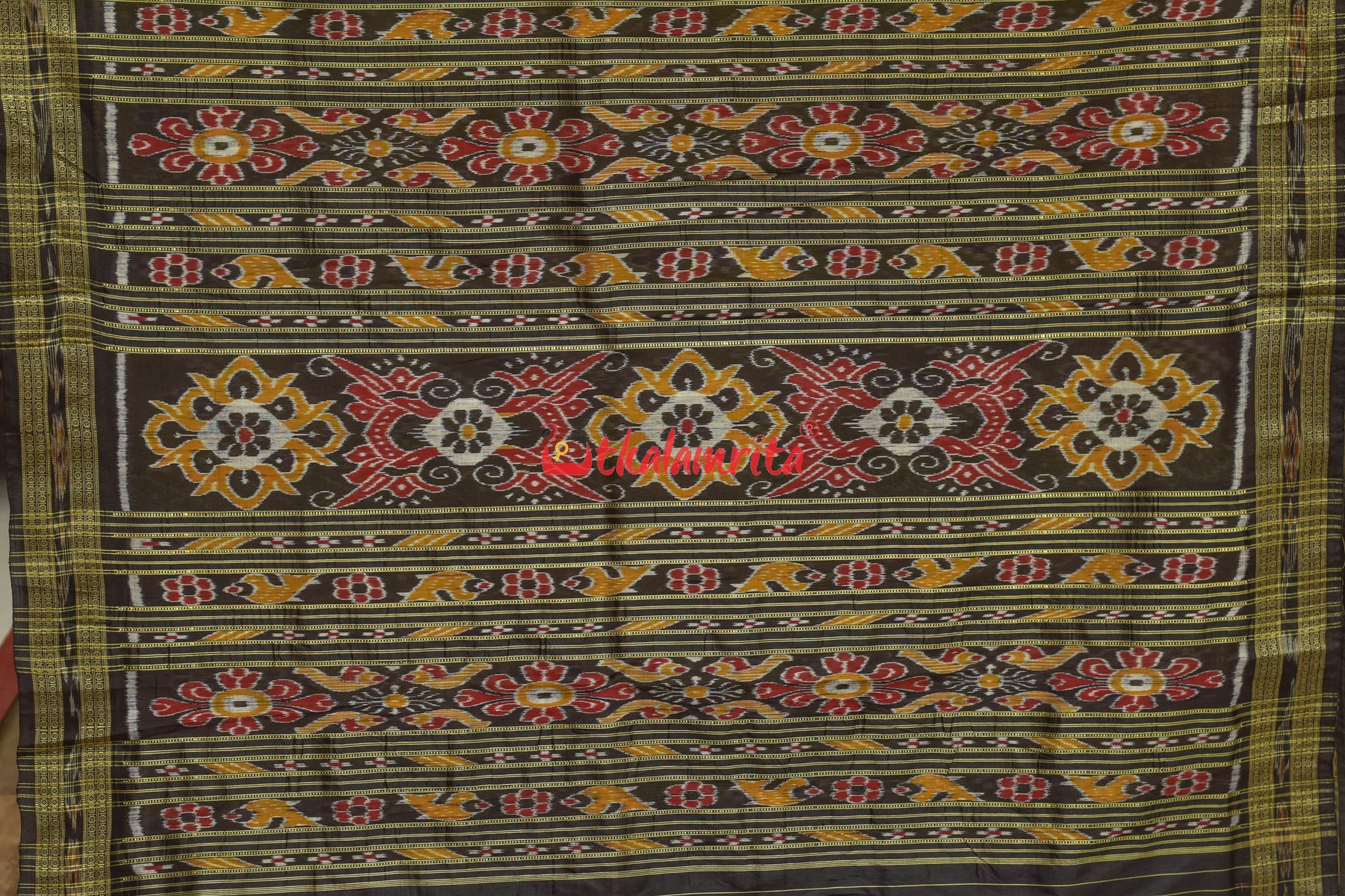 Siuli Tira Phula Khandua Silk Saree
