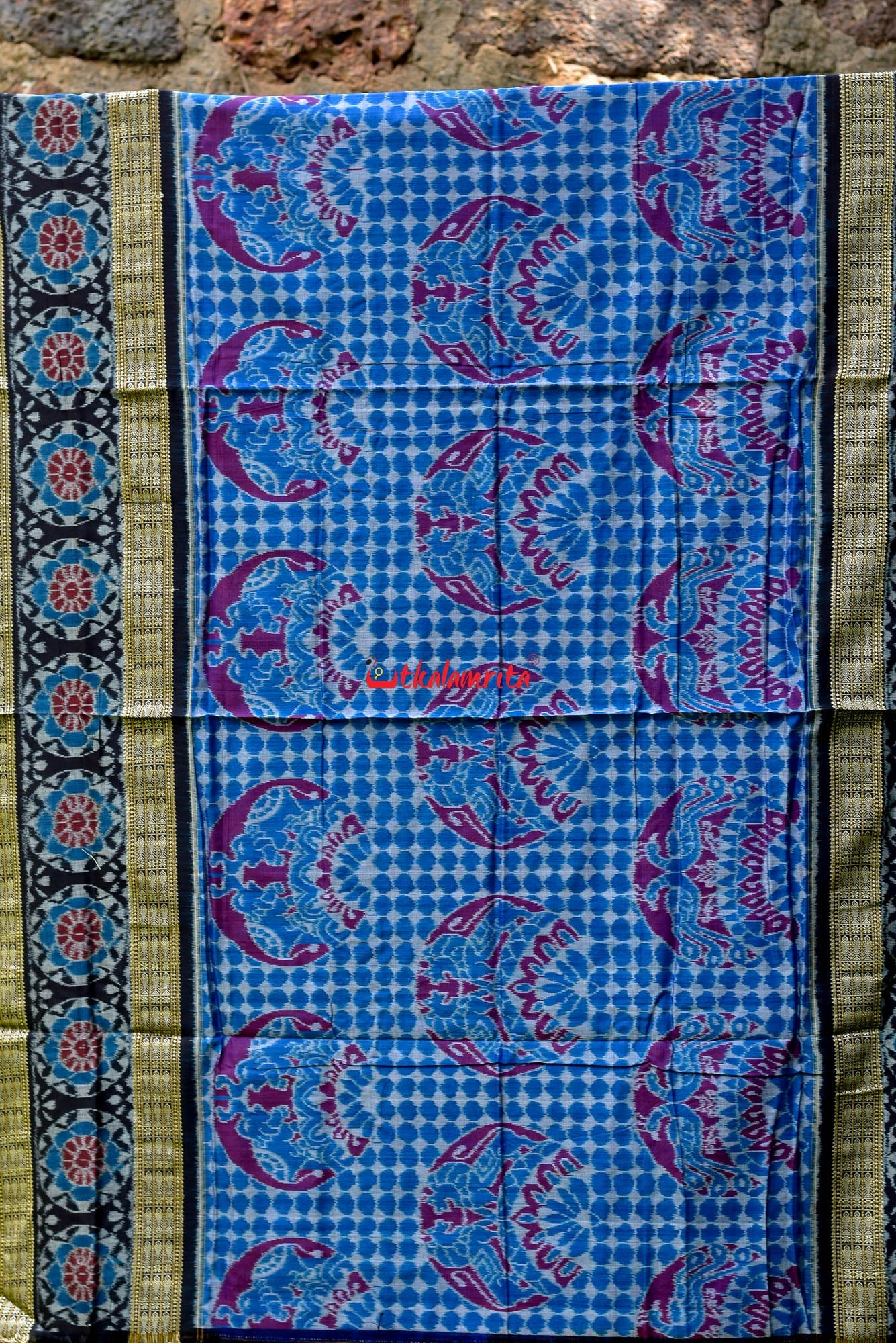 Peacocks Sambalpuri Bandha Cotton Saree
