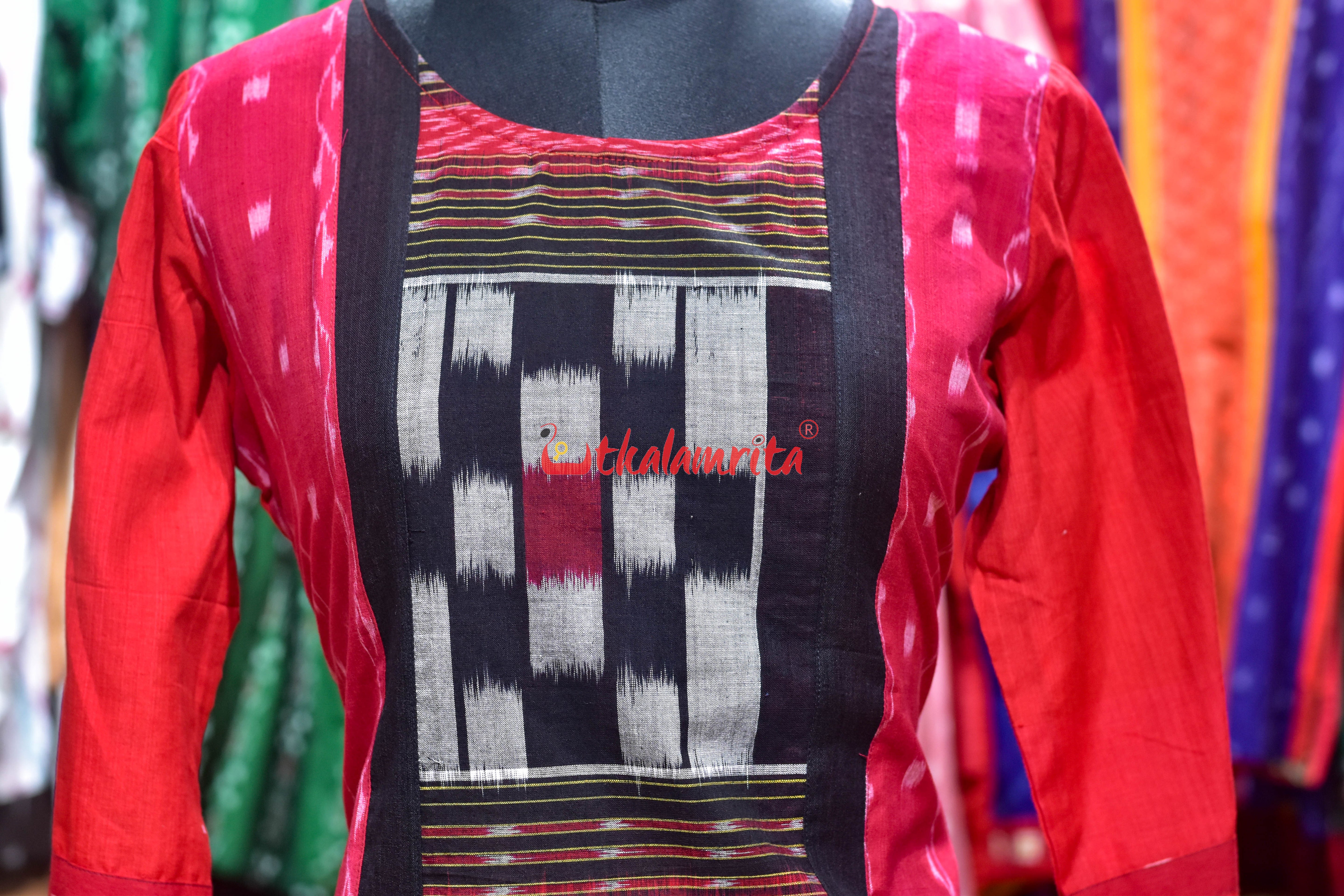 Red Ikat Majesty (Ladies Kurti)