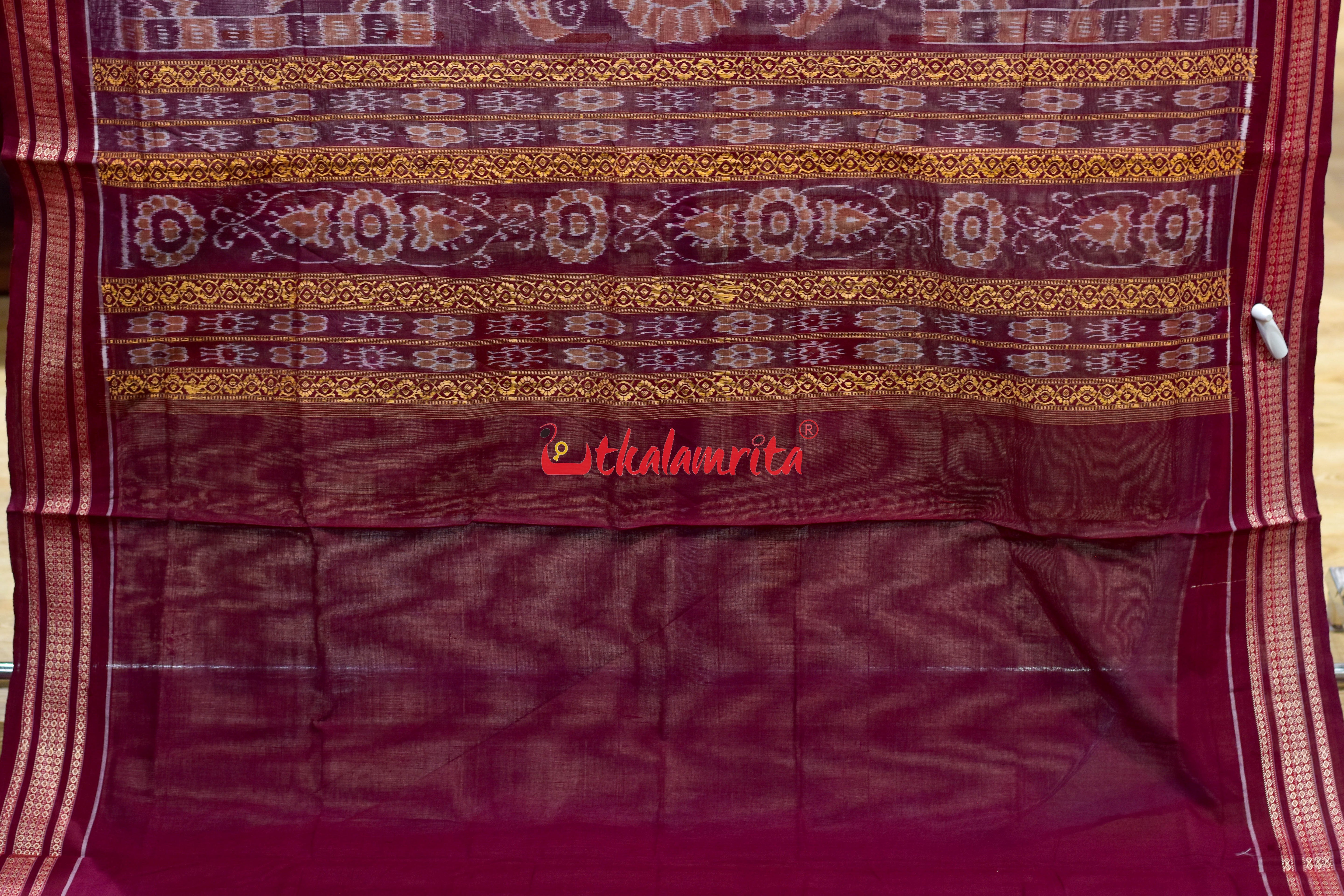Deep Green Pere Bandha Bomkai Cotton Saree
