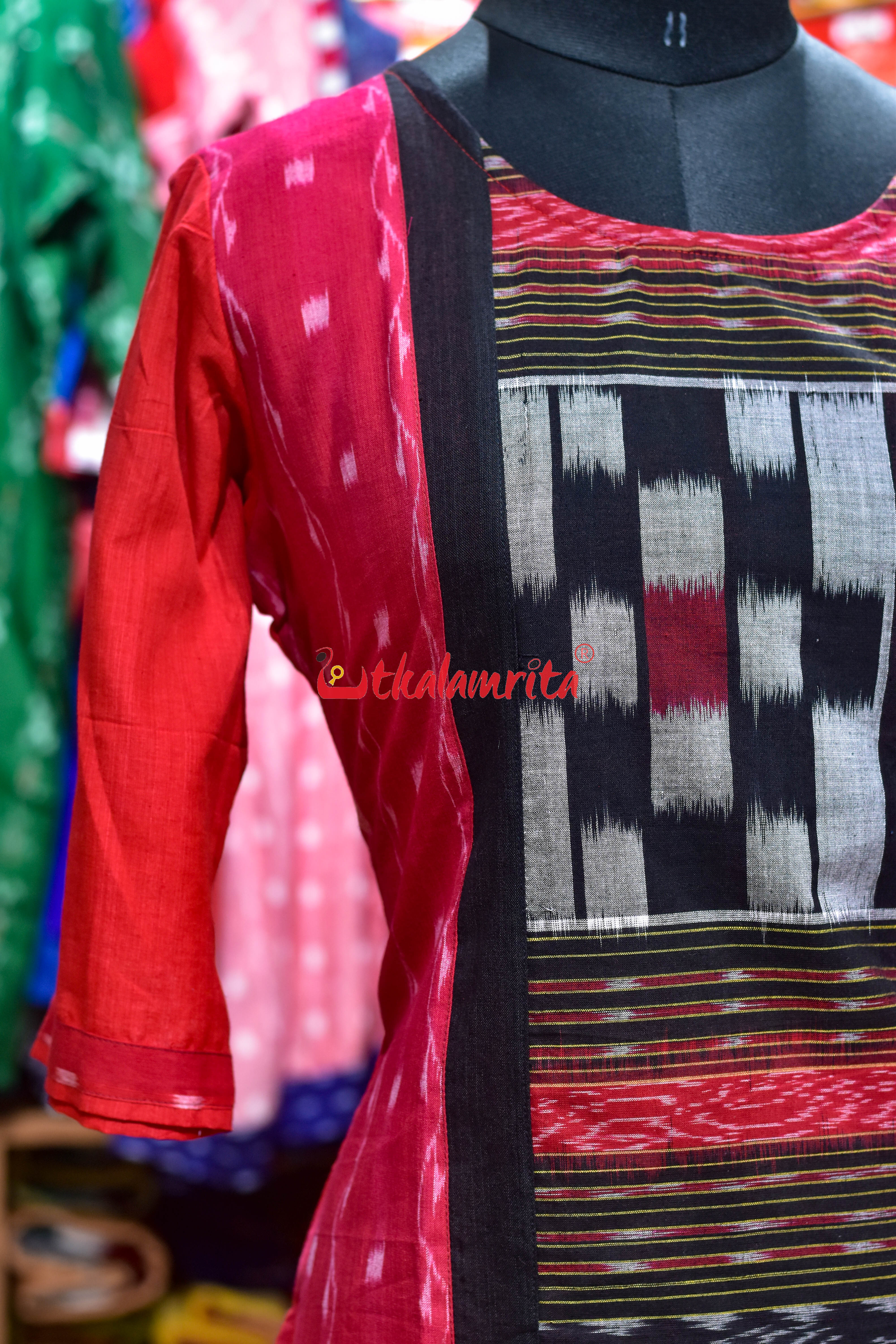 Red Ikat Majesty (Ladies Kurti)
