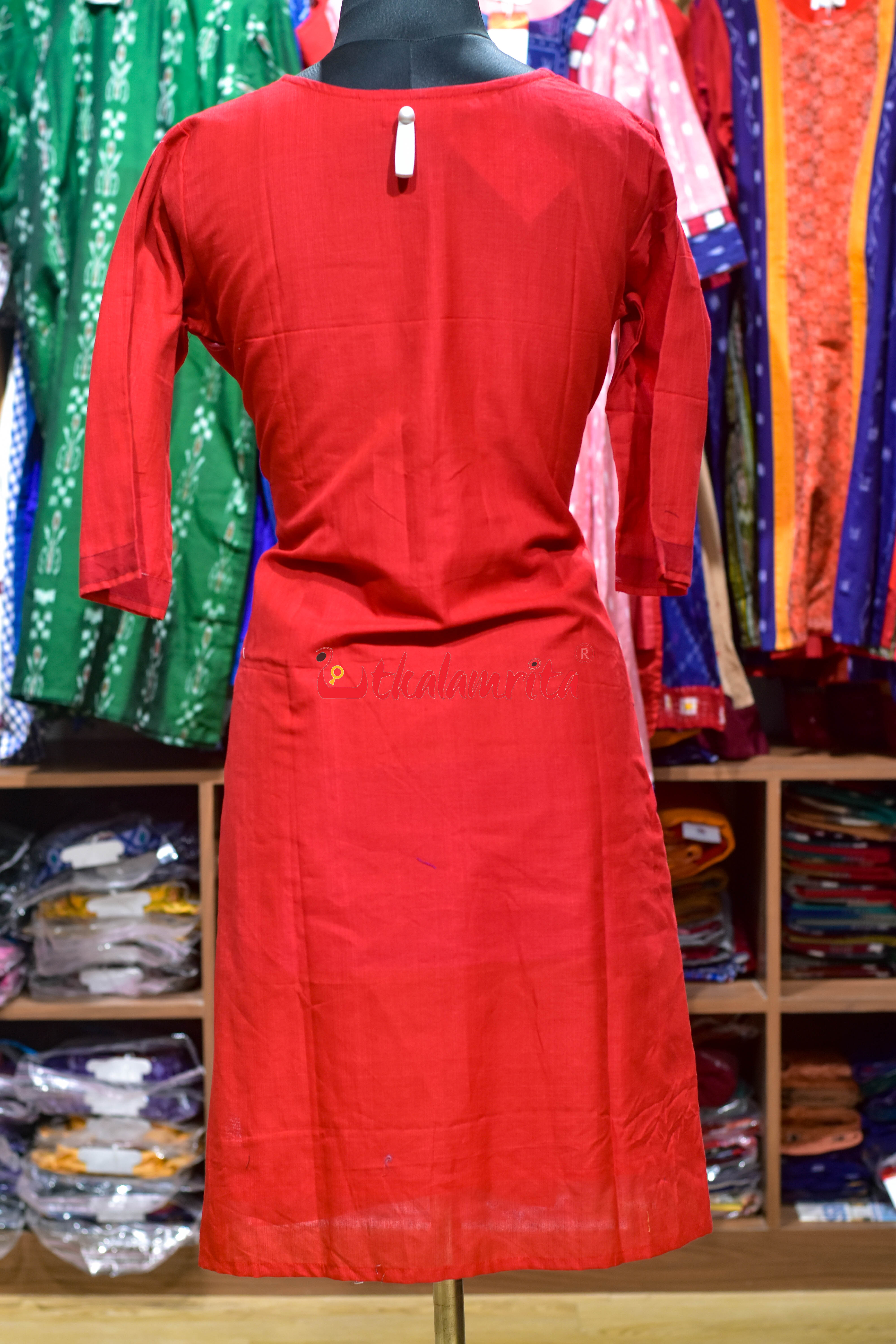 Red Ikat Majesty (Ladies Kurti)