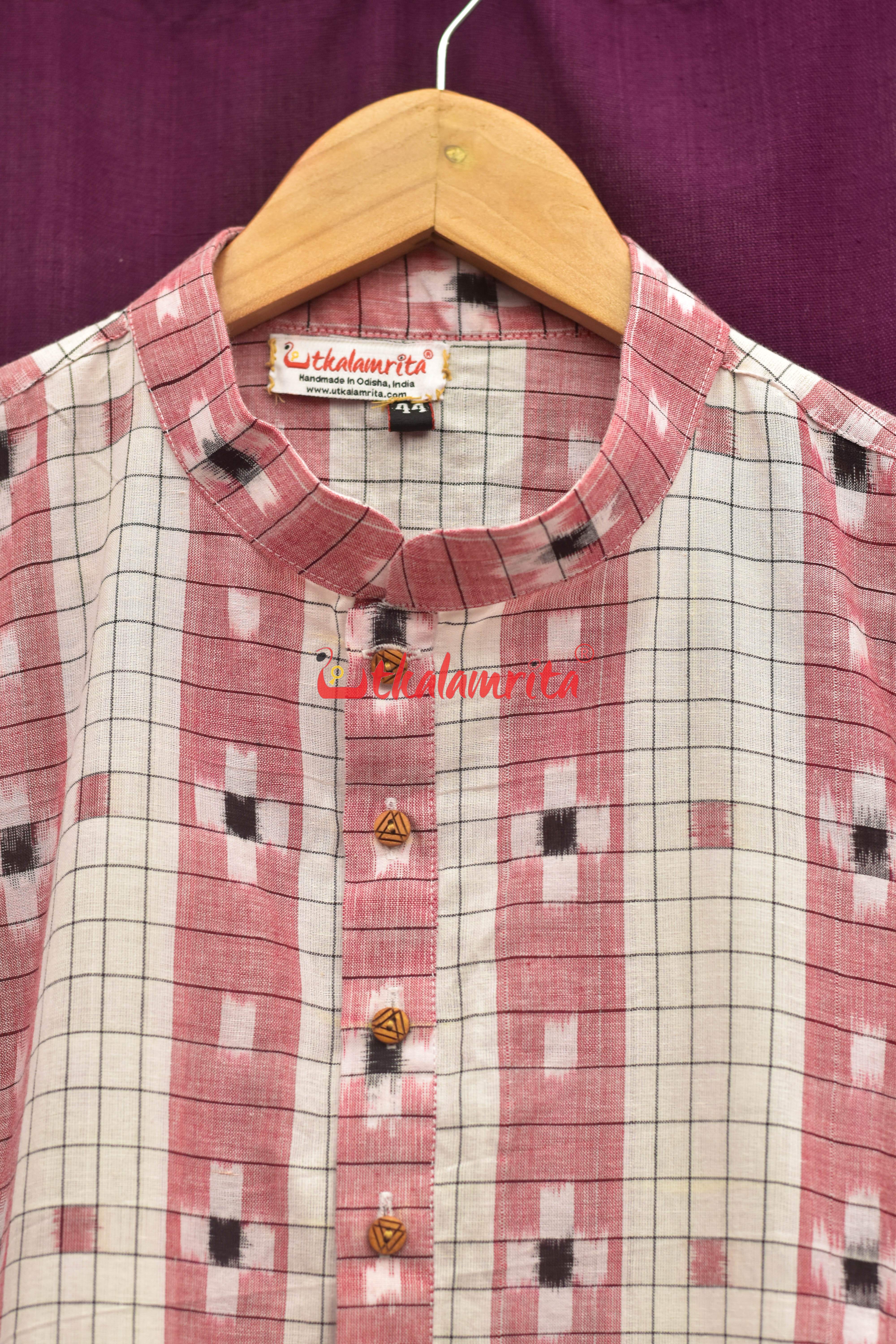 White Check Pasapali (Men's Full Kurta)