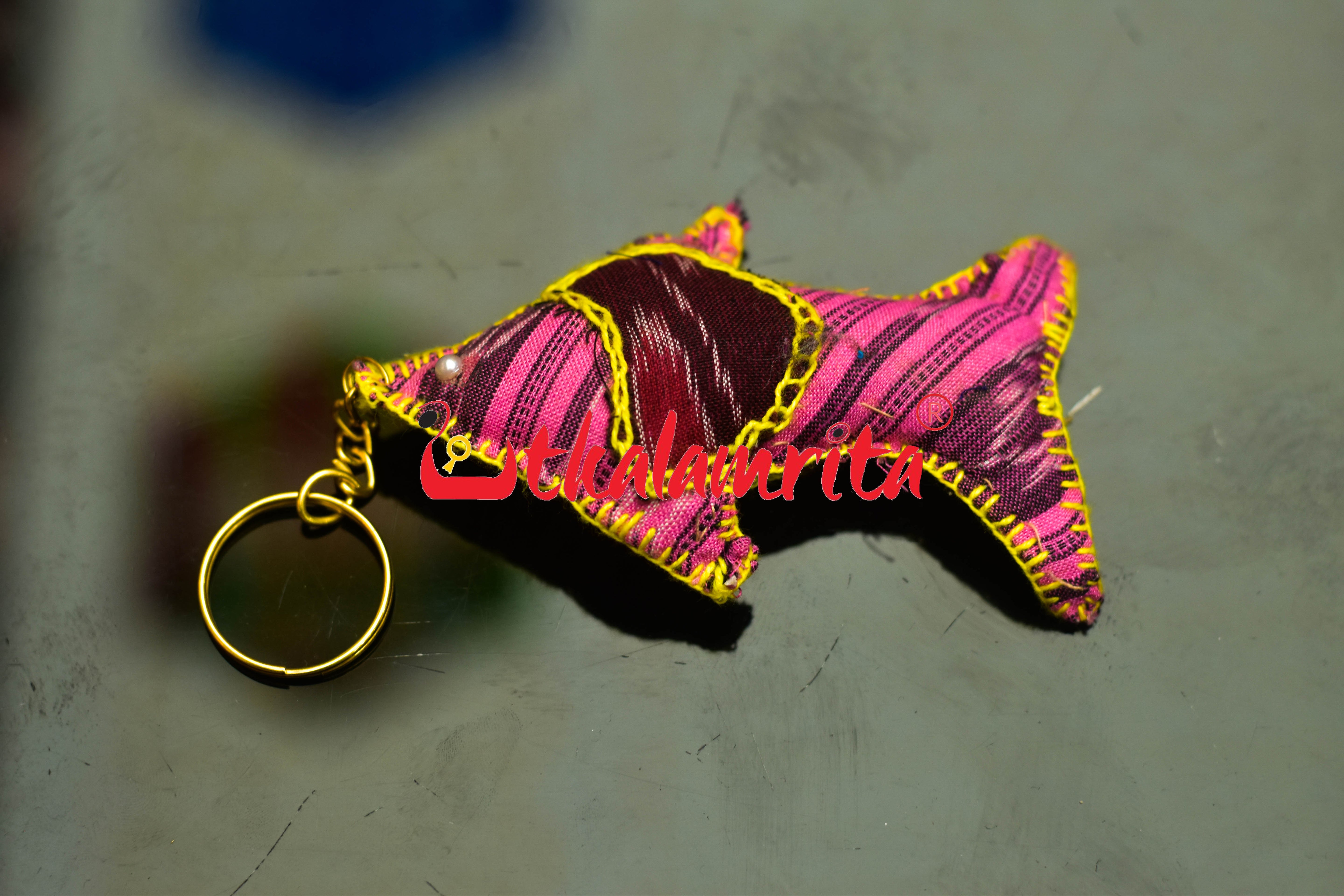 Fish Ikat keyring
