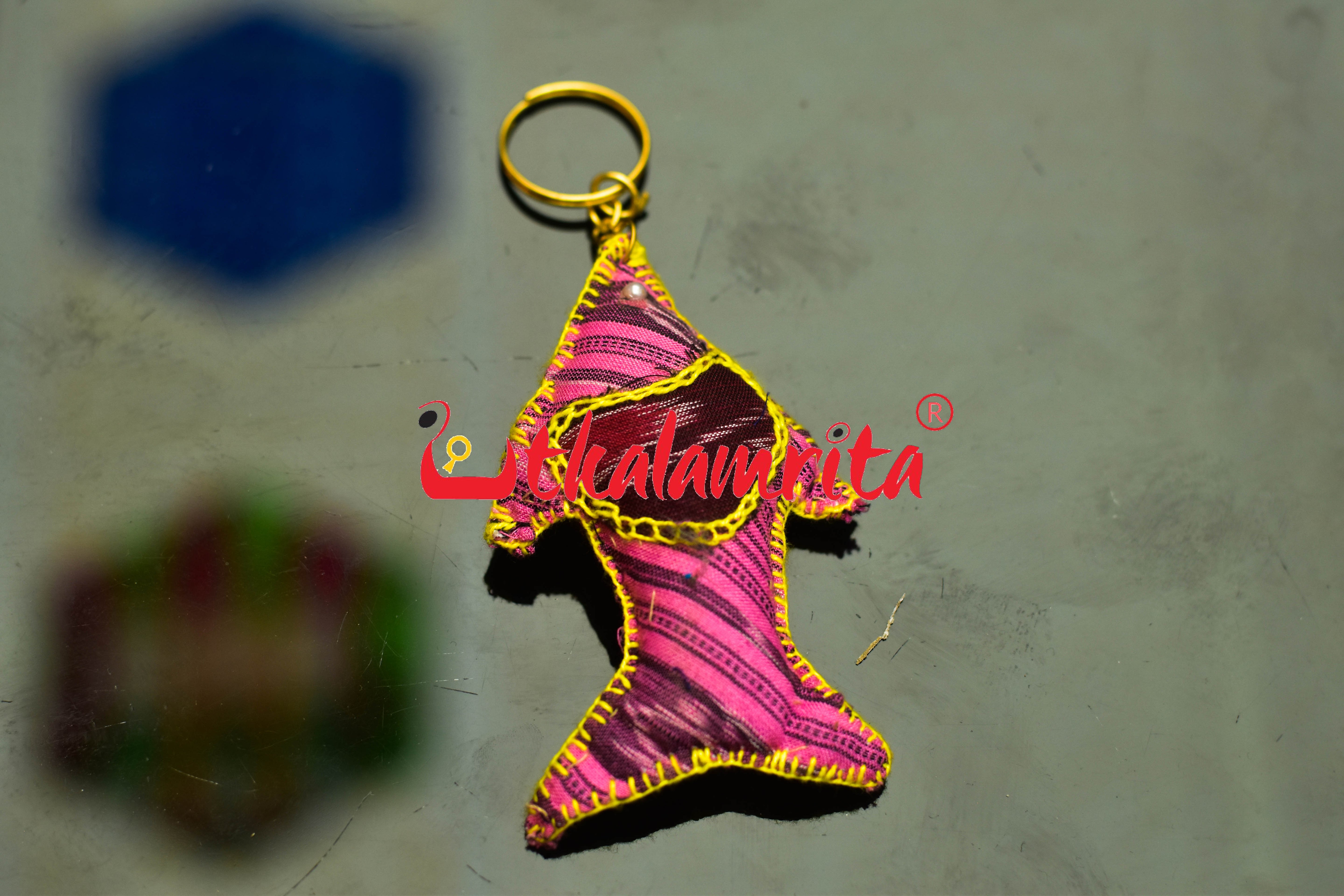 Fish Ikat keyring