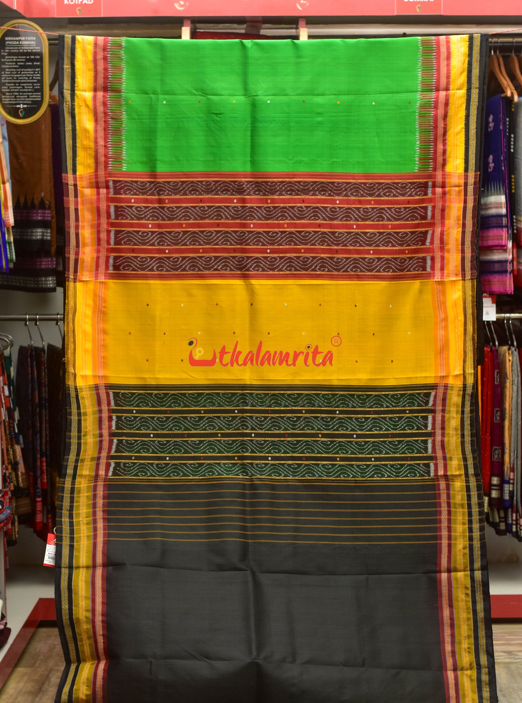 Green Buti Kathifera Silk Saree