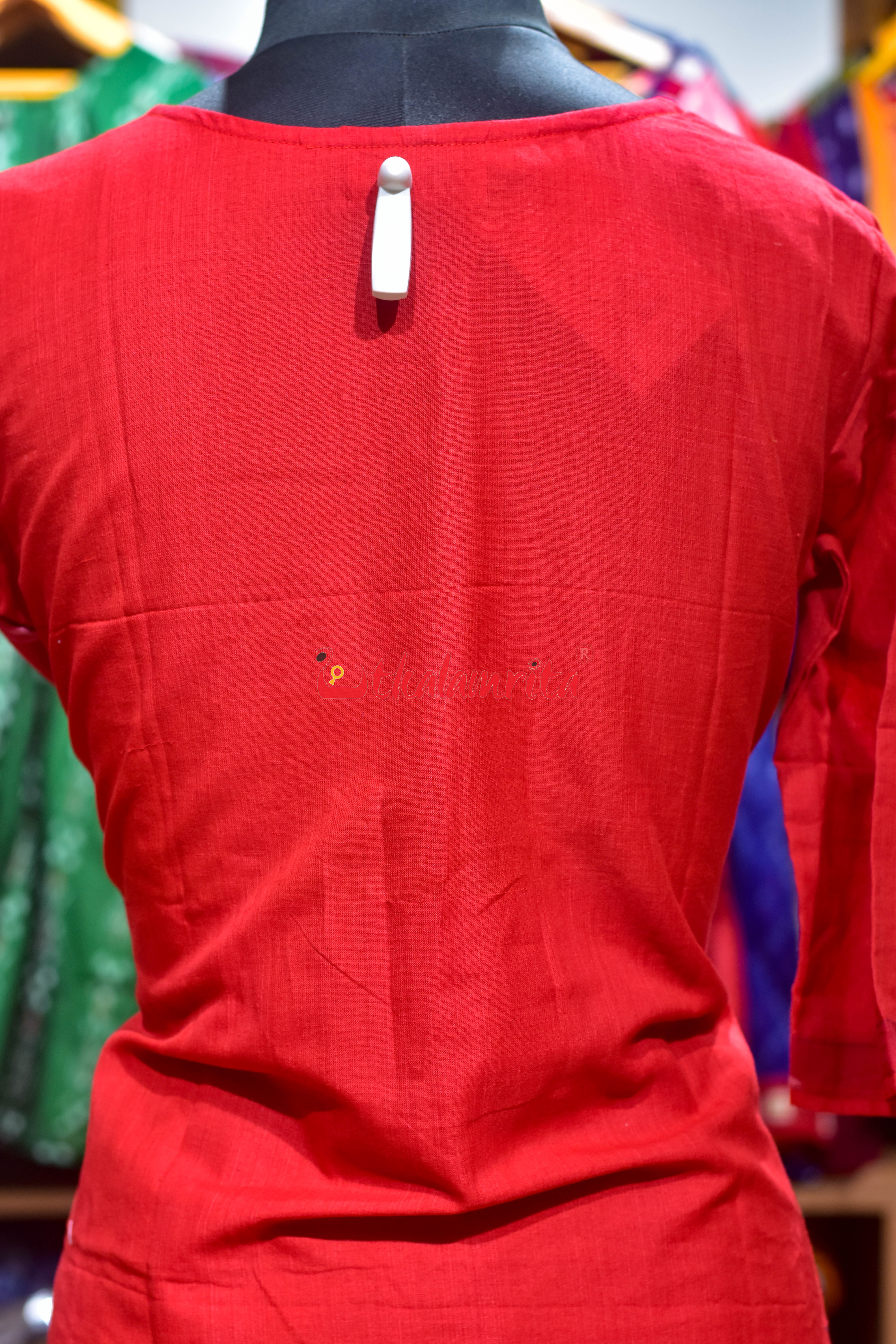 Red Ikat Majesty (Ladies Kurti)