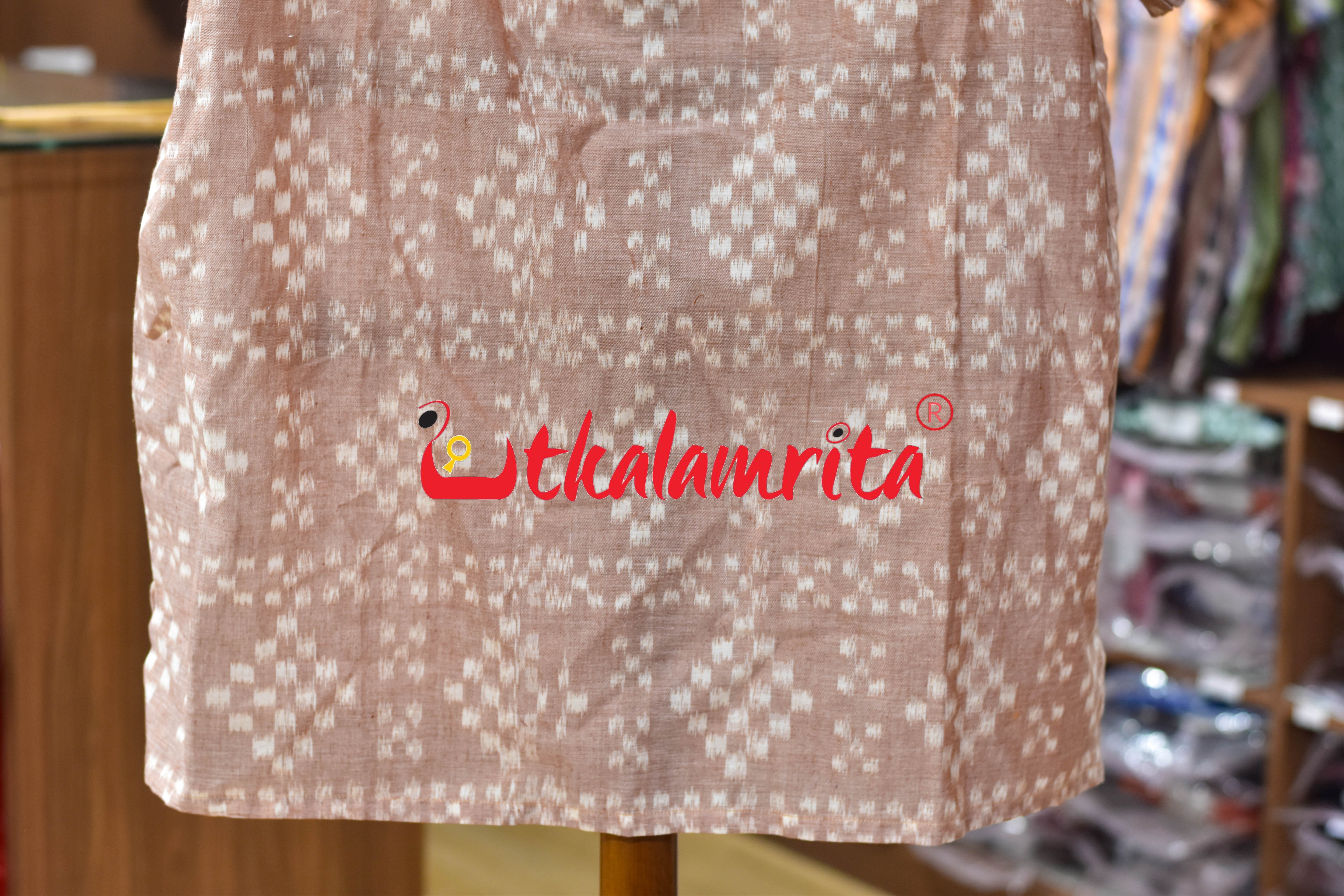 Peach Single Ikat Pasapali (Men's Short Kurta)