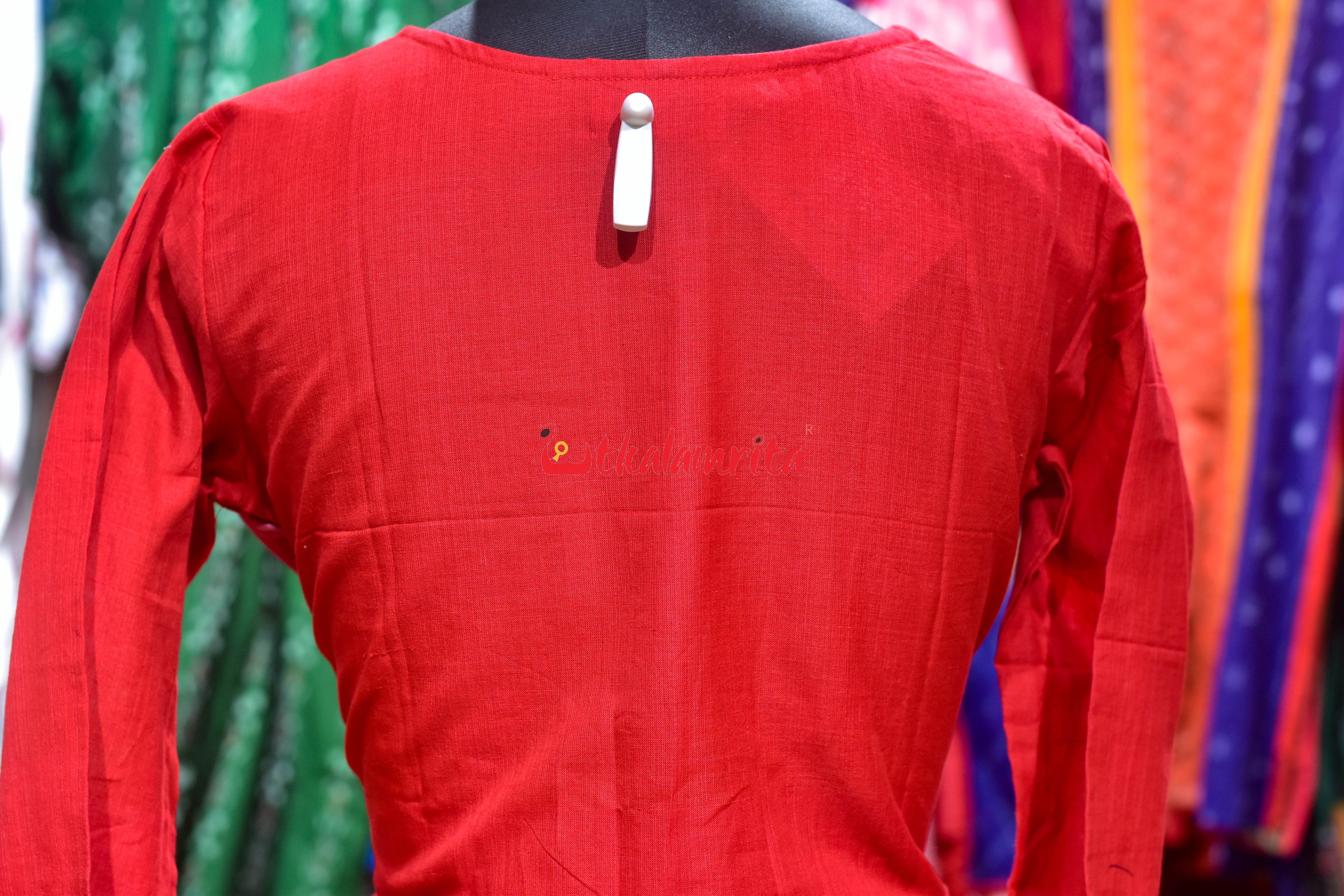 Red Ikat Majesty (Ladies Kurti)