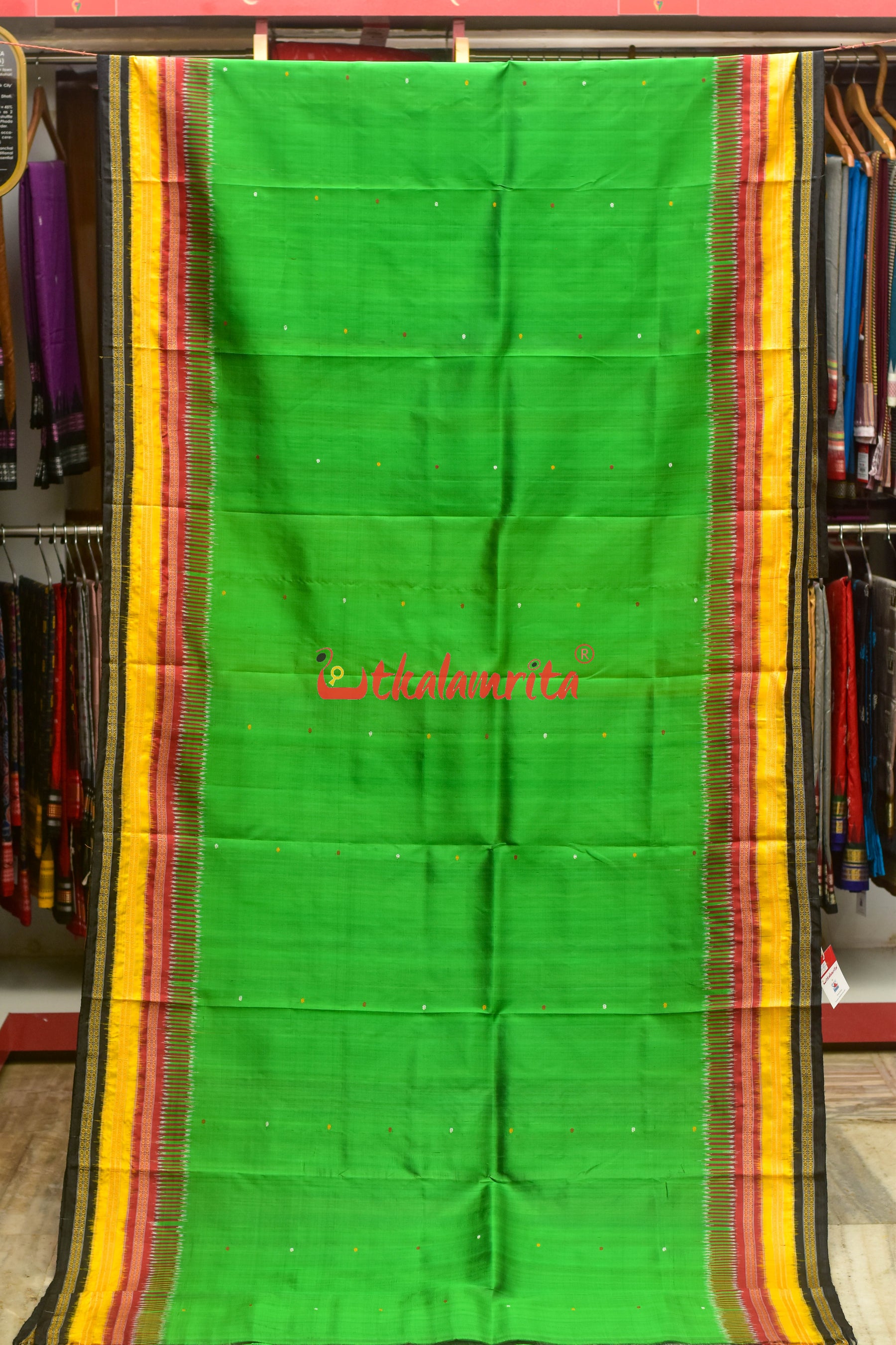 Green Buti Kathifera Silk Saree