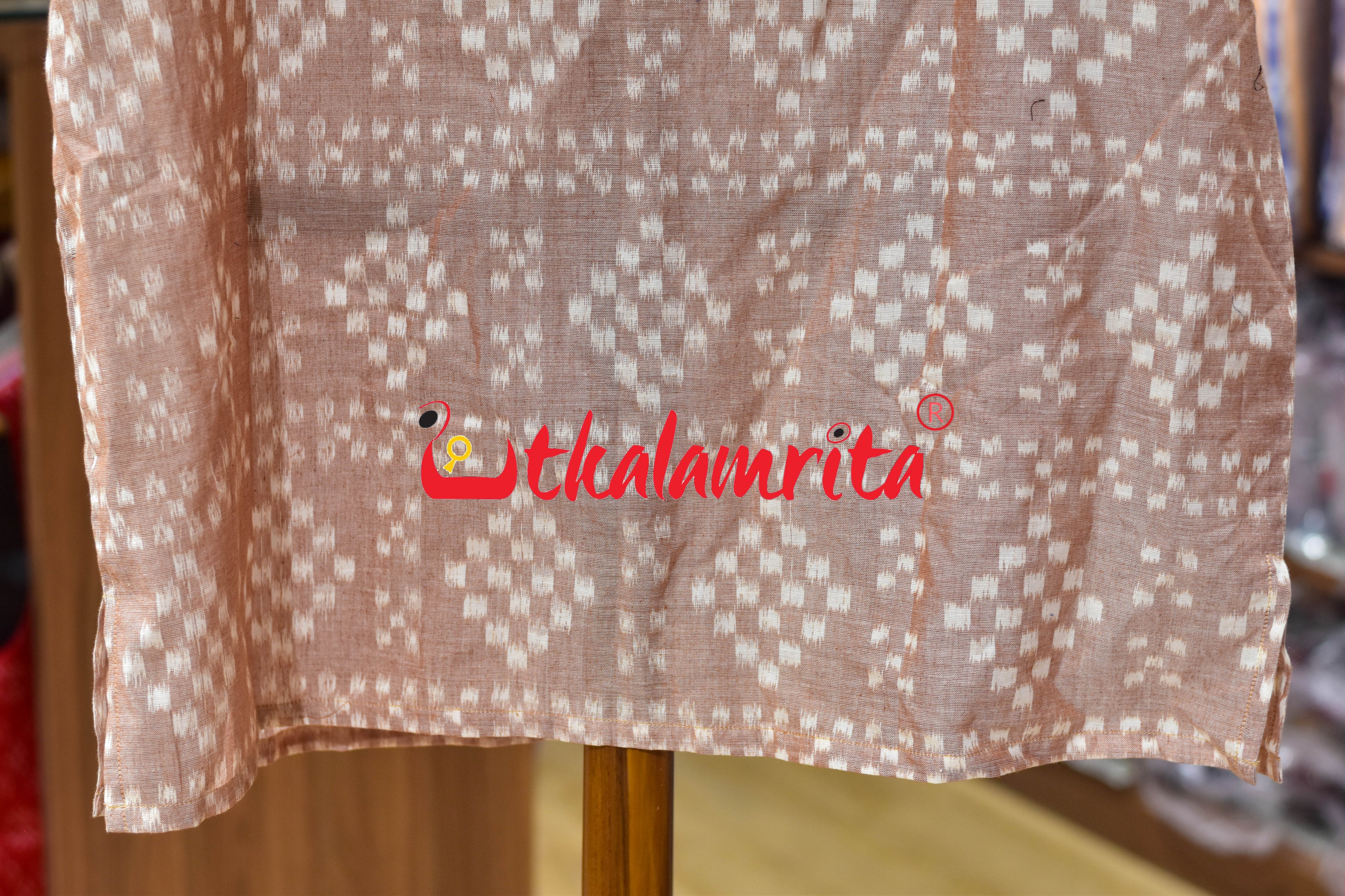 Peach Single Ikat Pasapali (Men's Short Kurta)