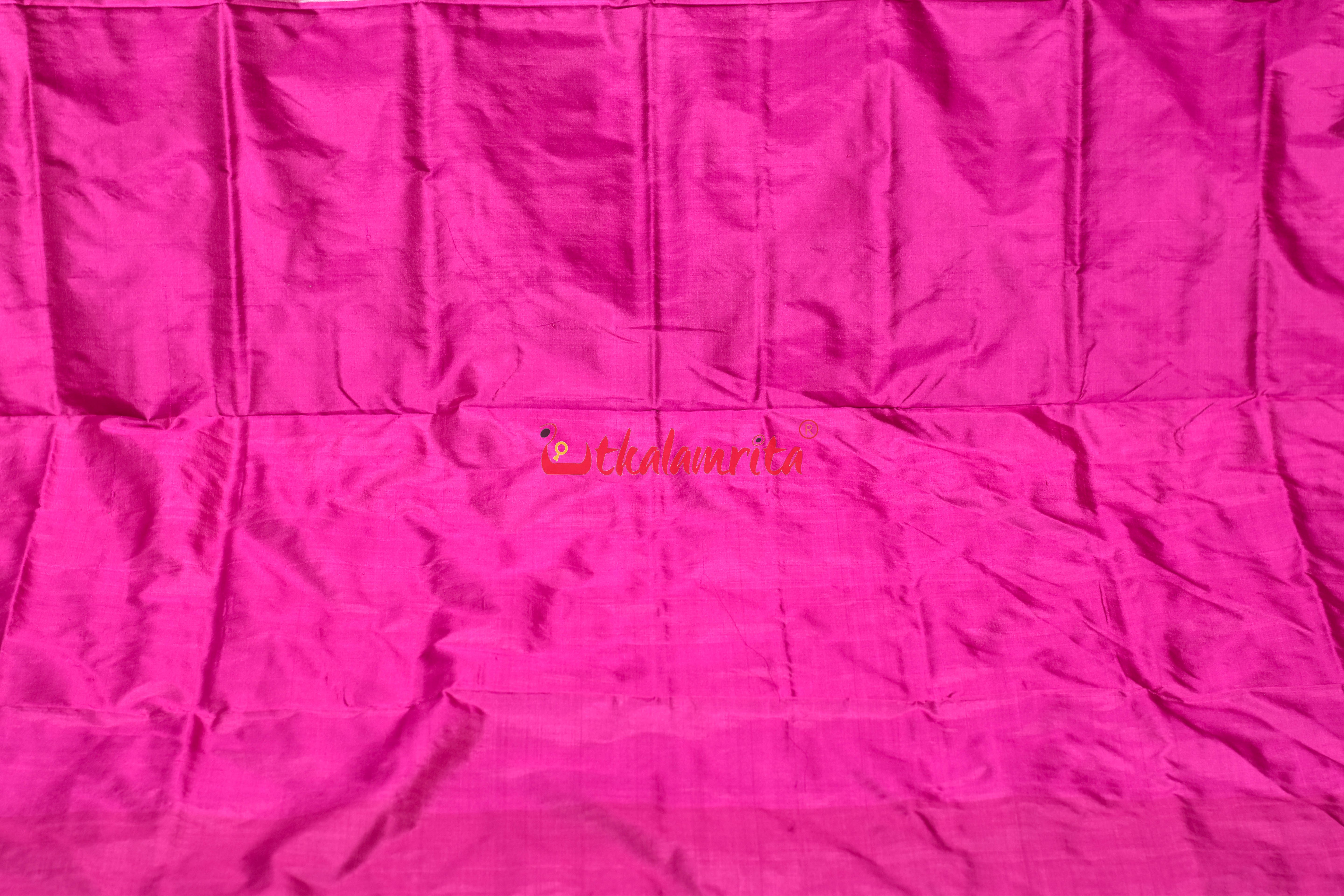 Green Pink Tribal Elephant Bomkai Silk Saree