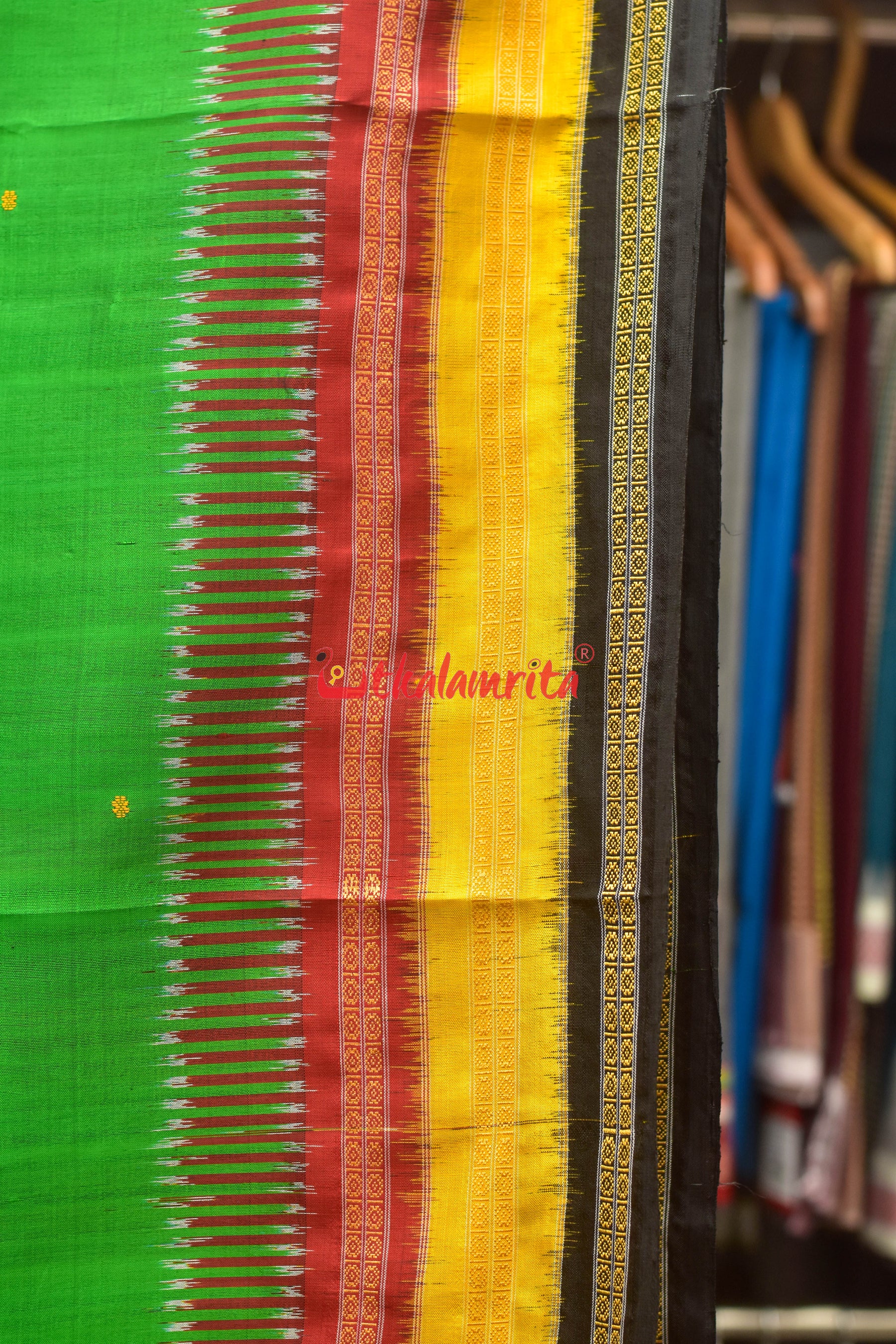 Green Buti Kathifera Silk Saree