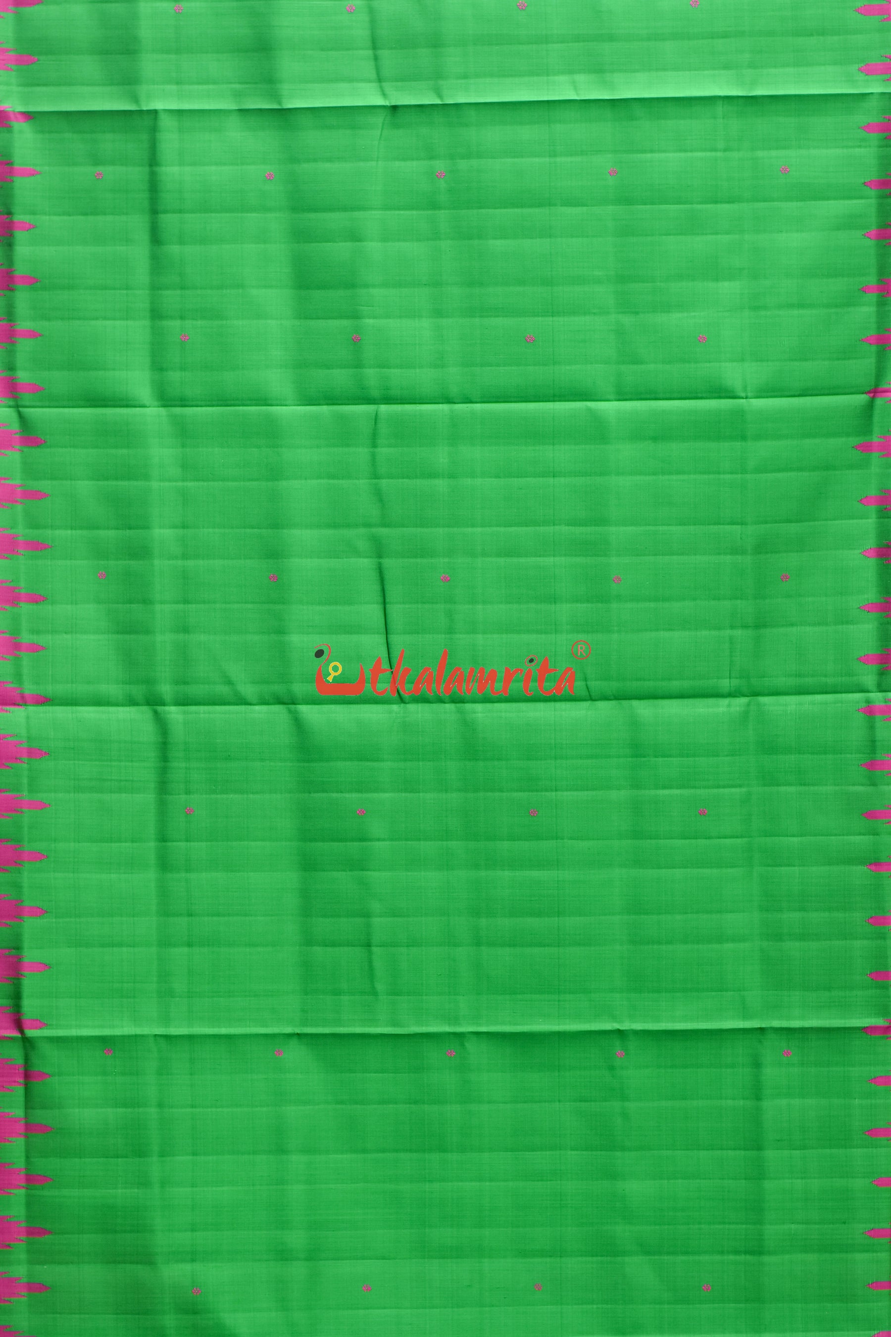 Forest Green Magenta Double Anchal Berhampuri Silk Saree