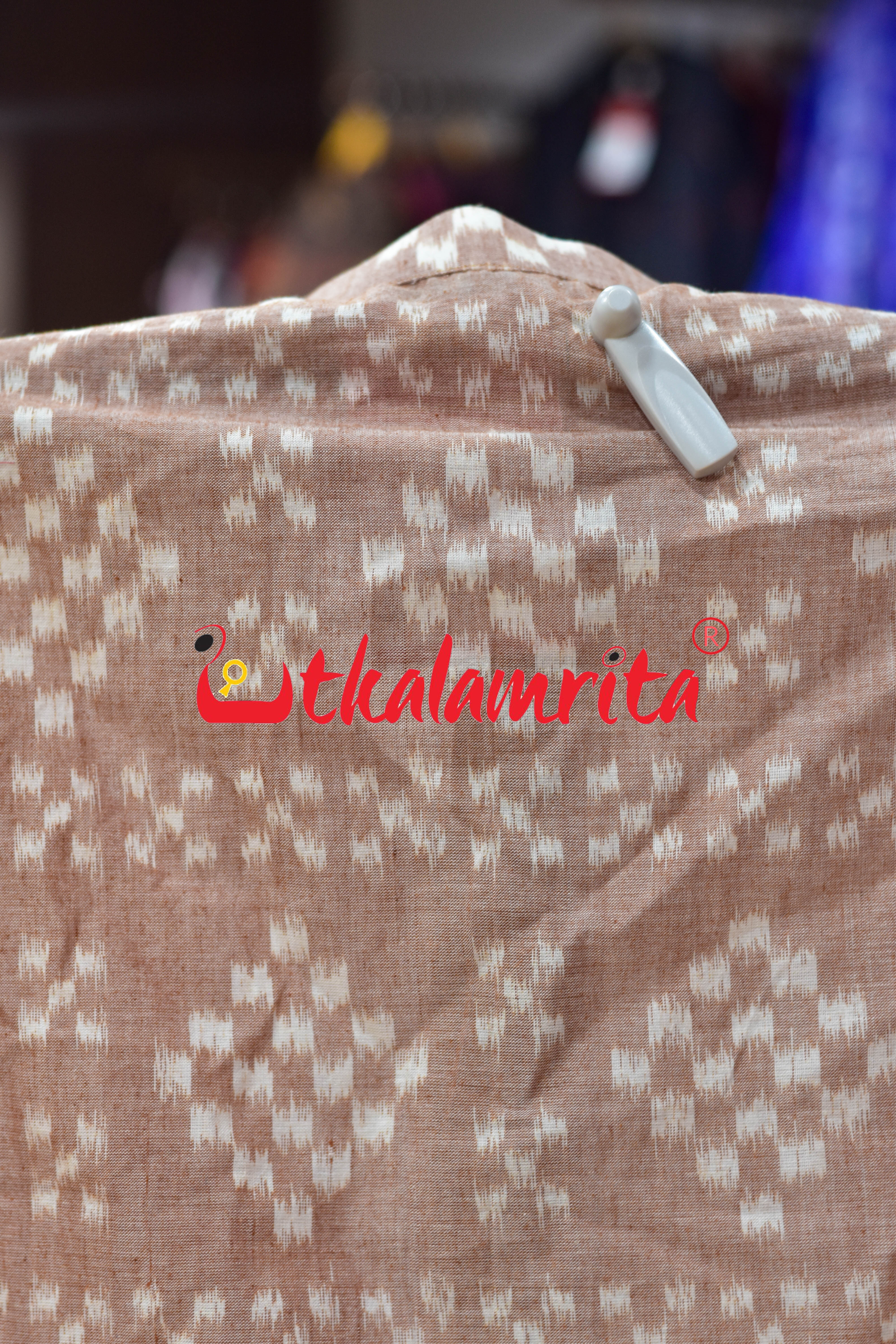 Peach Single Ikat Pasapali (Men's Short Kurta)