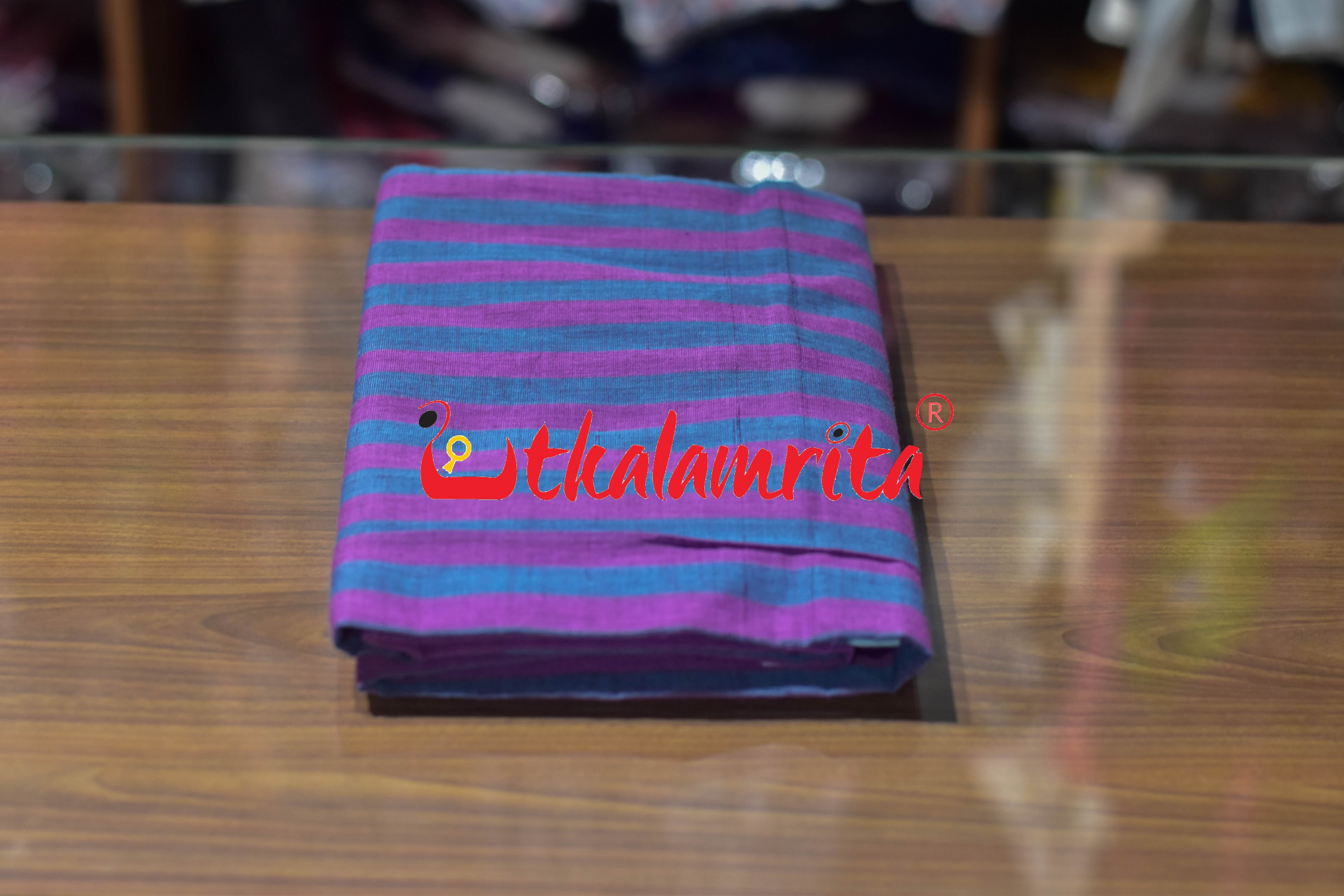 Light Teal Pink Pittala Single Cotton (Lungi)