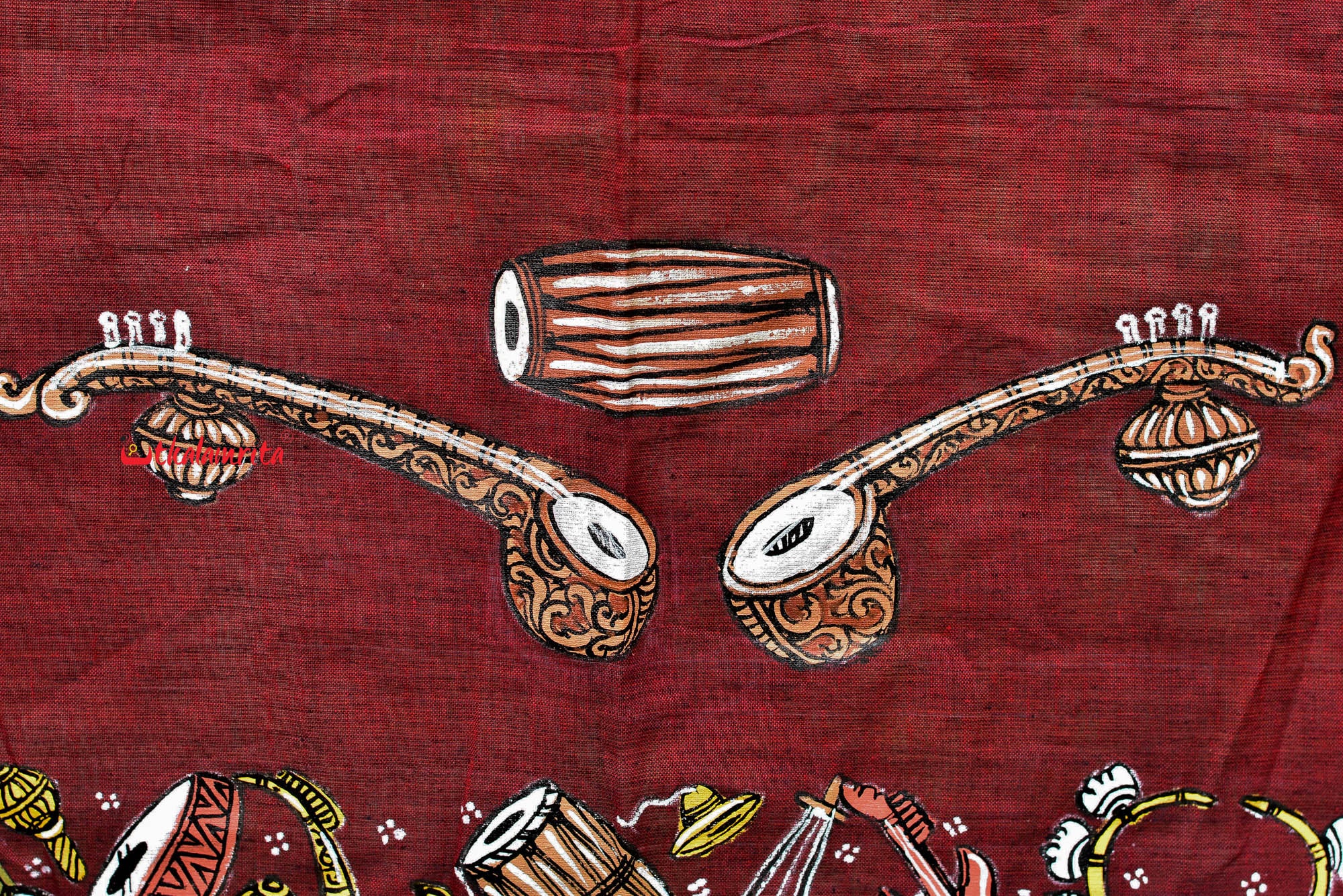 Musical Instruments Pattachitra (Blouse Piece)