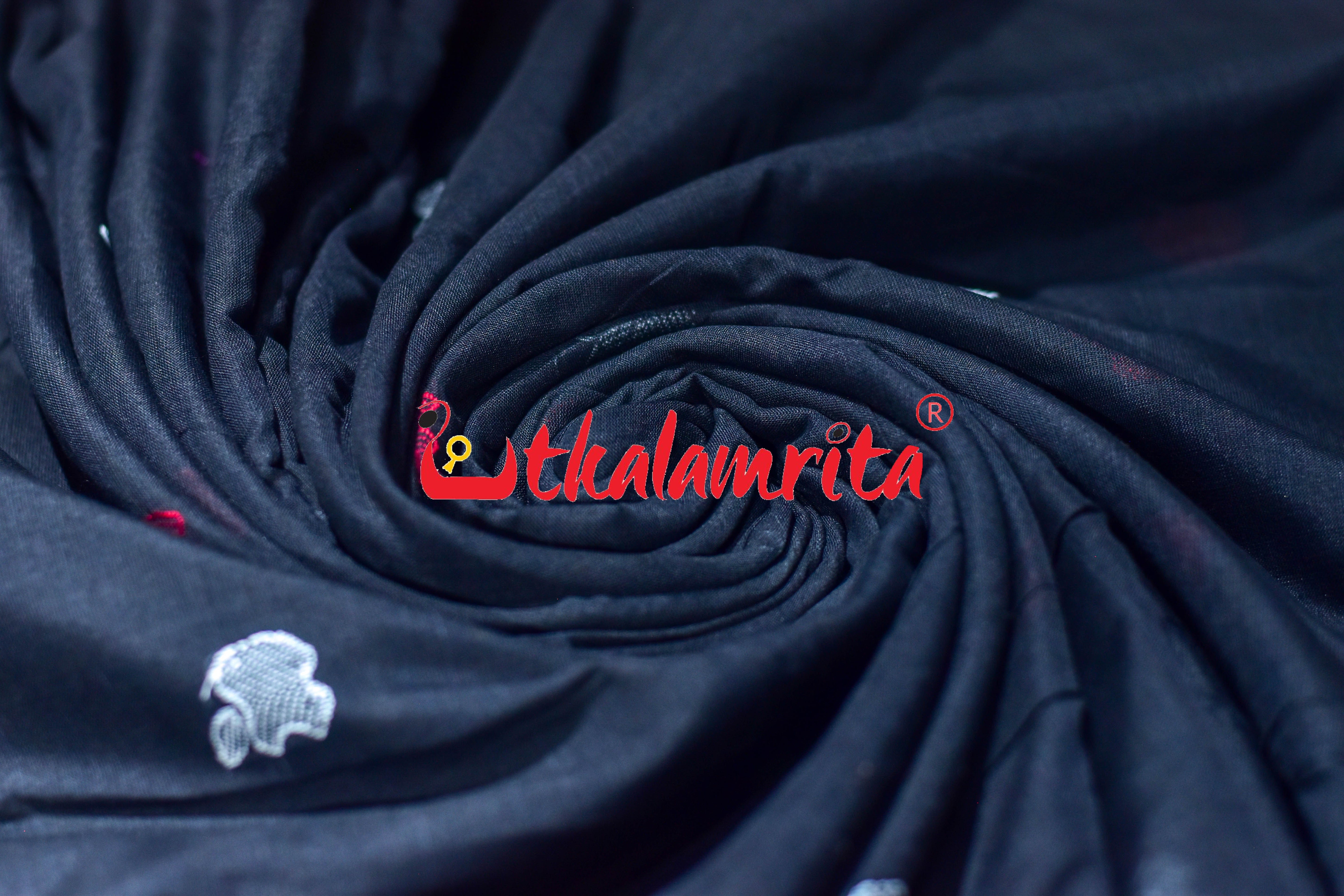 Black Apple Design Bomkai Cotton (Fabric)
