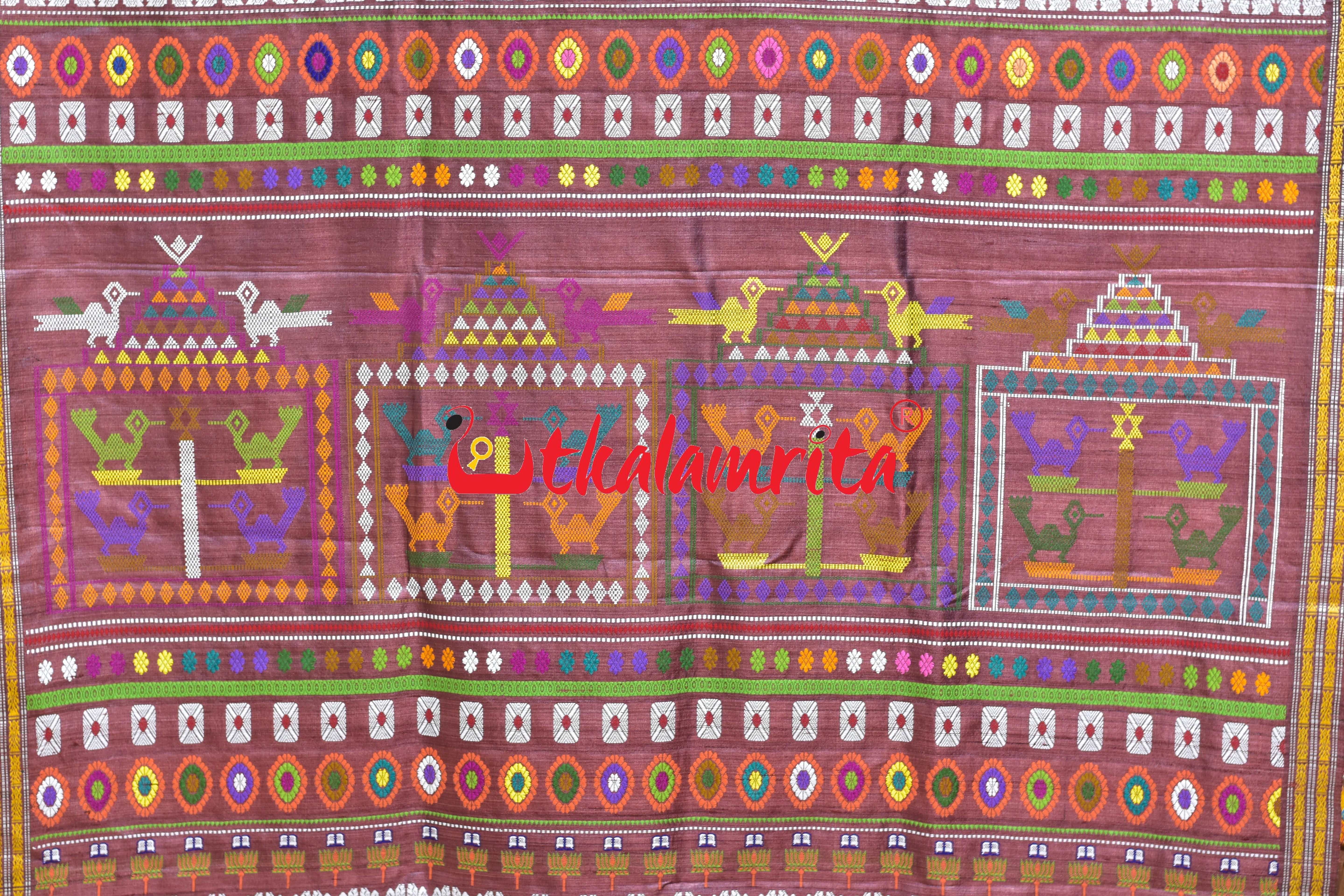 Prussian Blue Original Ganjam Bomkai Inspired Gopalpur Tussar Saree