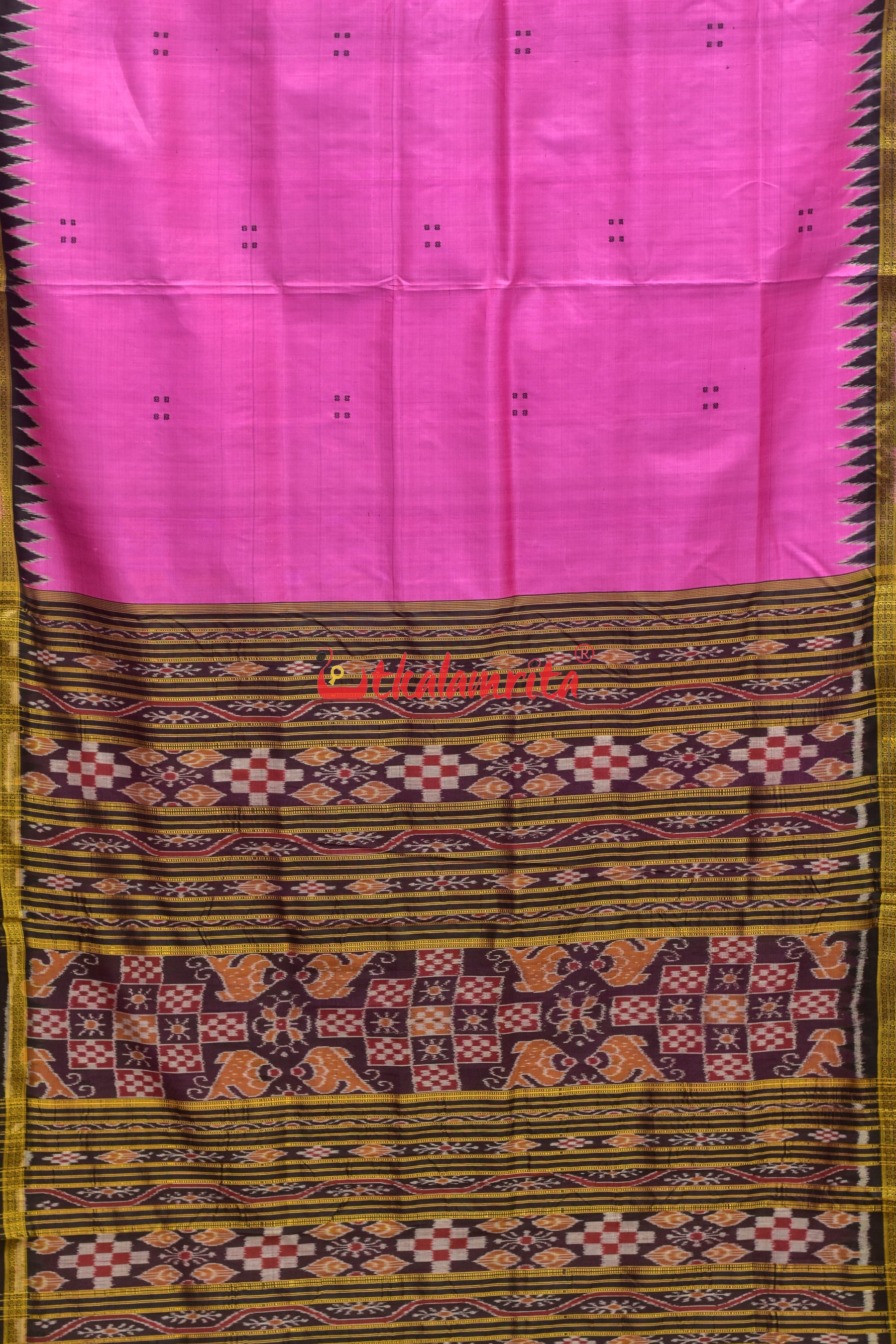 Light Pink with Pasapali Border Khandua Silk Saree