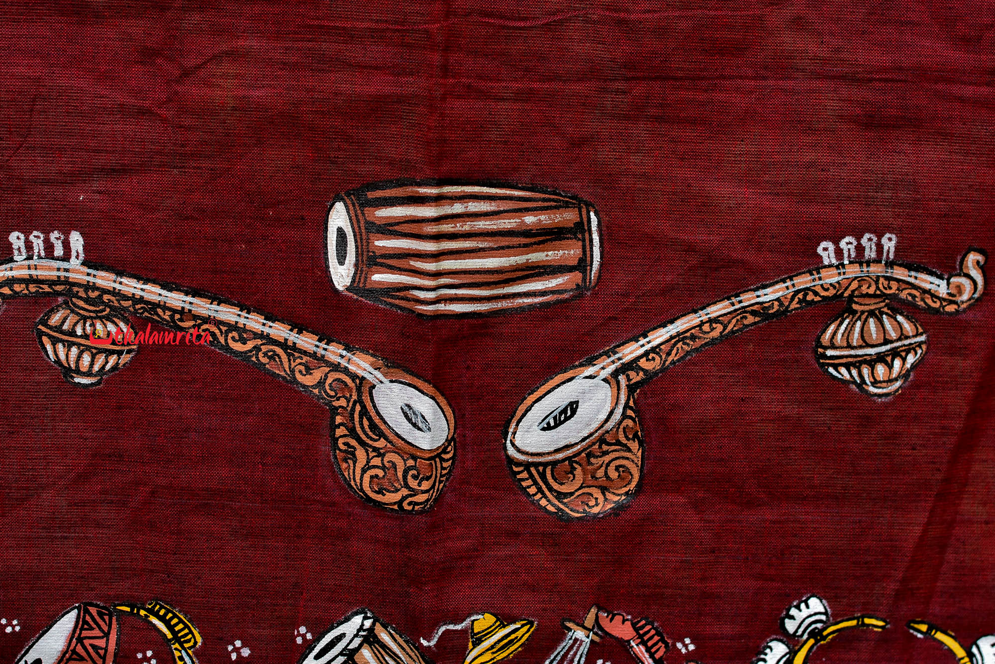 Musical Instruments Pattachitra (Blouse Piece)