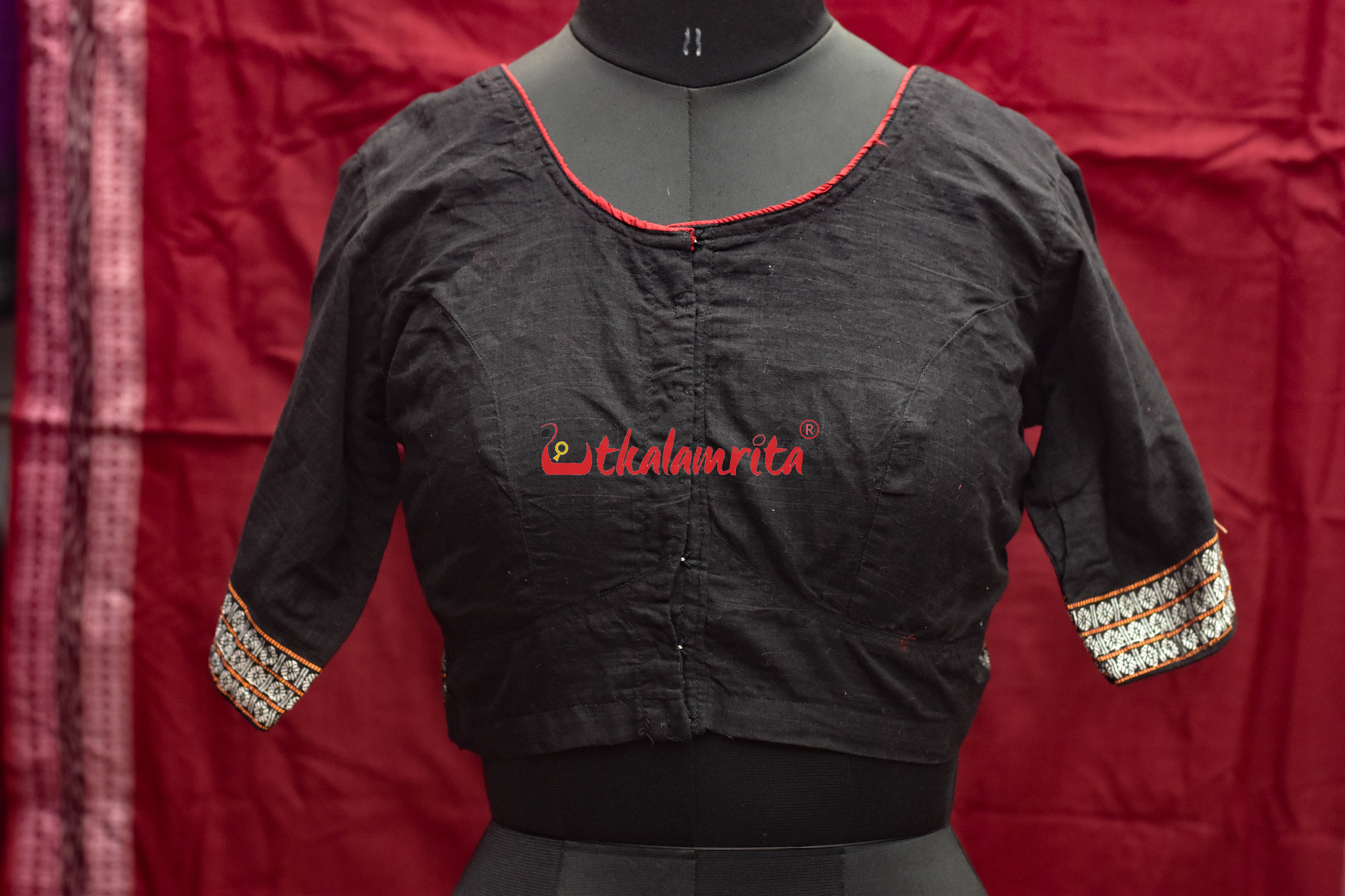 Black with Rudraksh Border(Blouse)