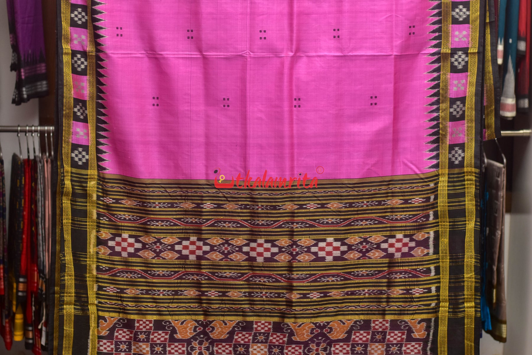 Light Pink with Pasapali Border Khandua Silk Saree