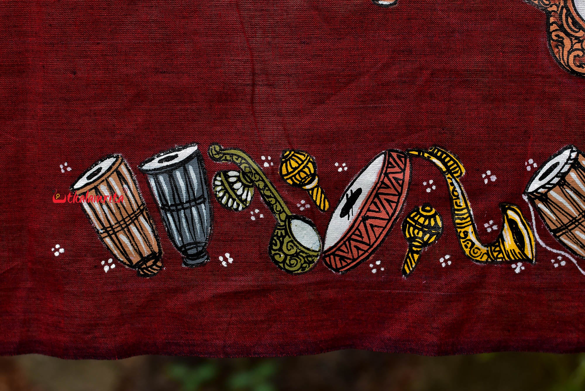Musical Instruments Pattachitra (Blouse Piece)