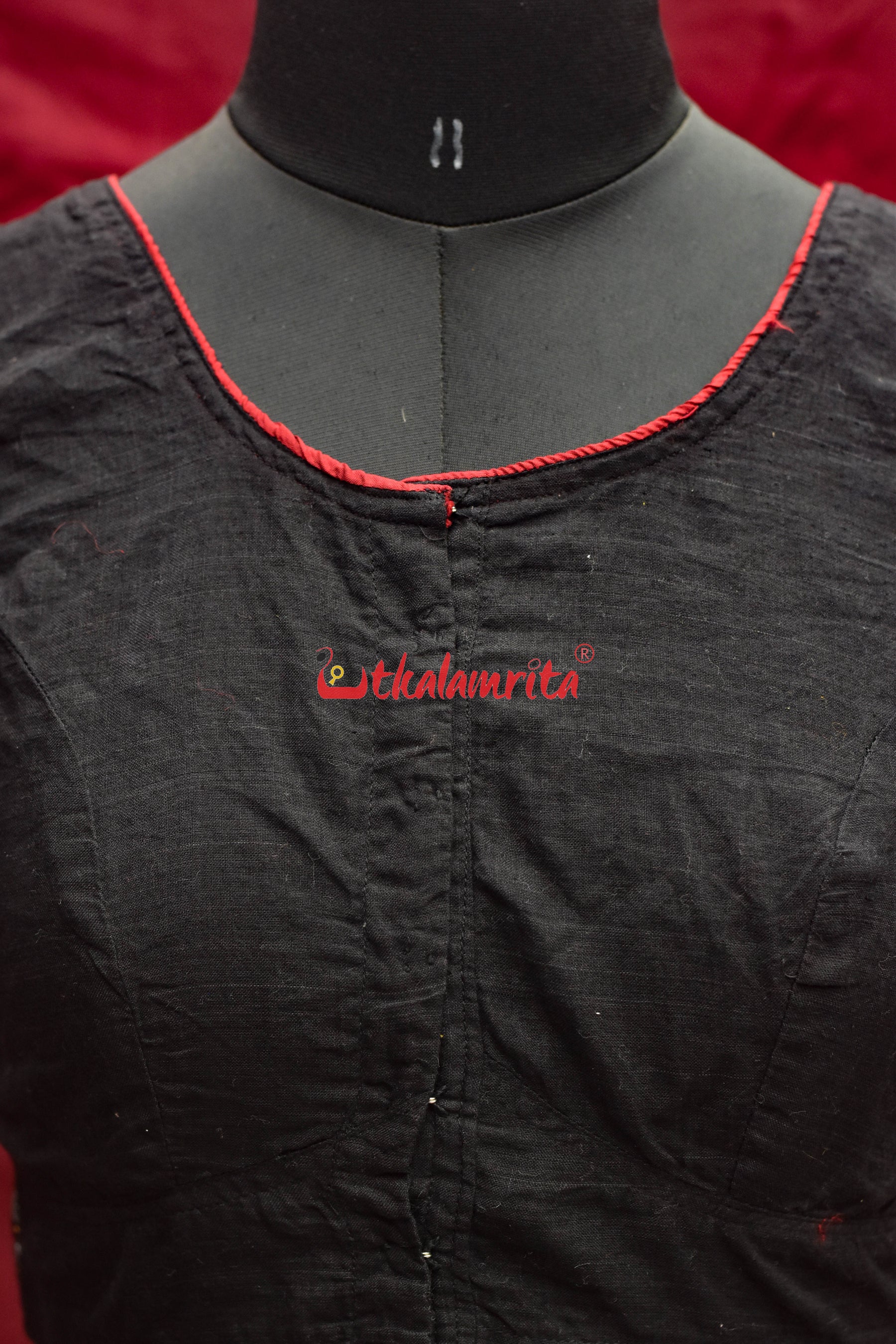 Black with Rudraksh Border(Blouse)