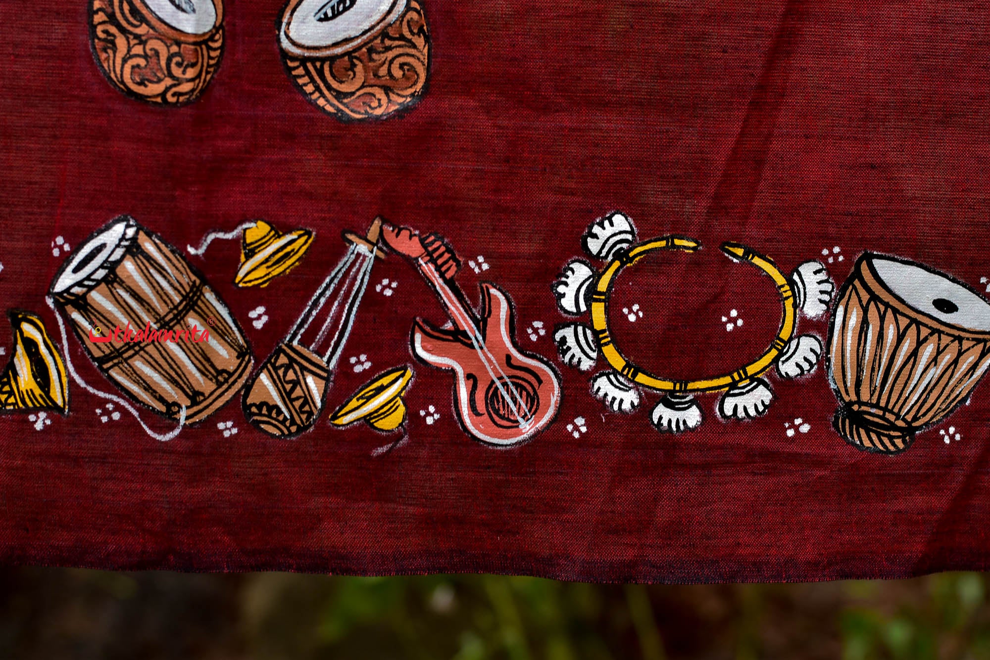 Musical Instruments Pattachitra (Blouse Piece)
