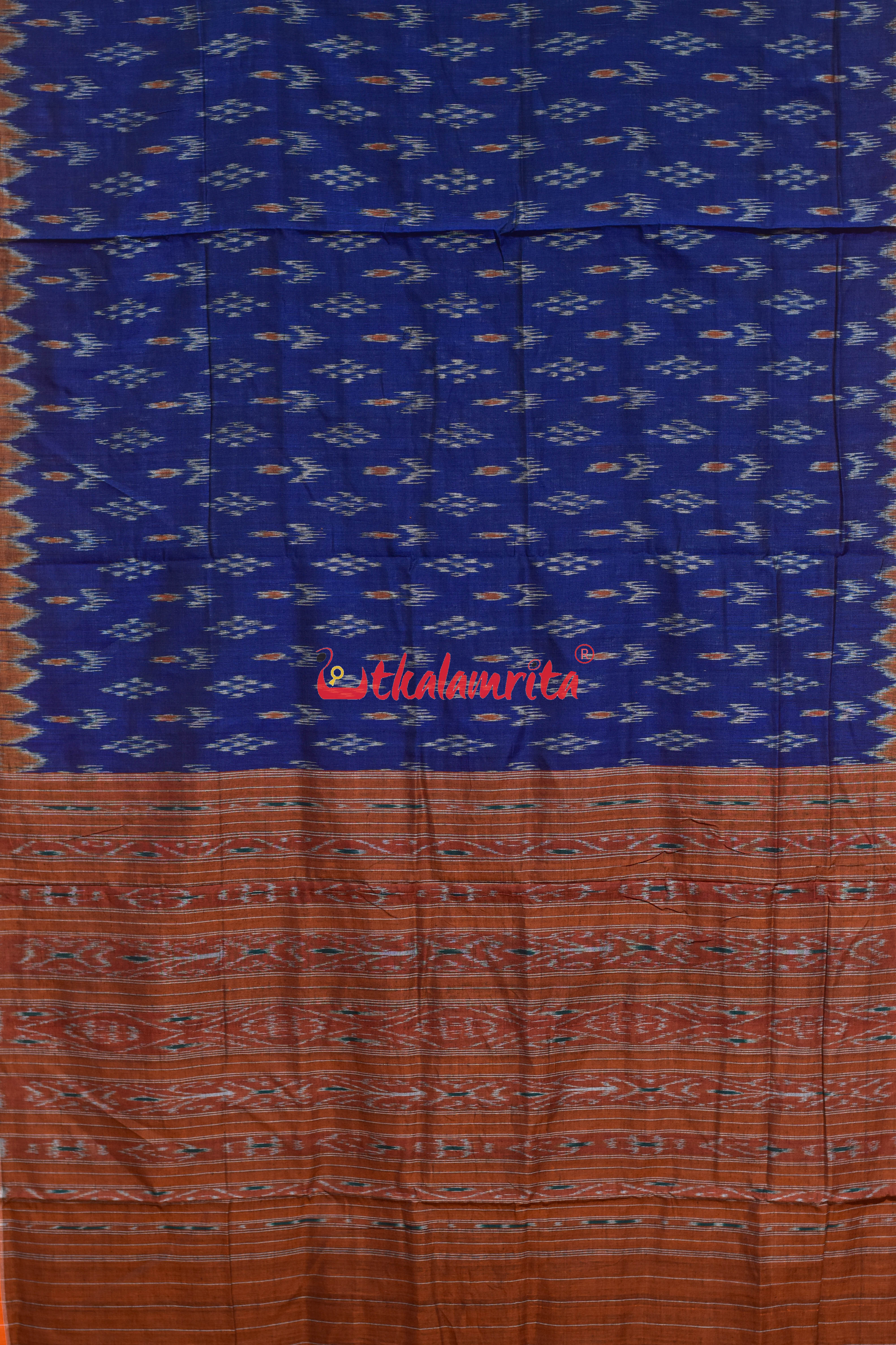 Blue Orange Chandrika Khandua Cotton Saree