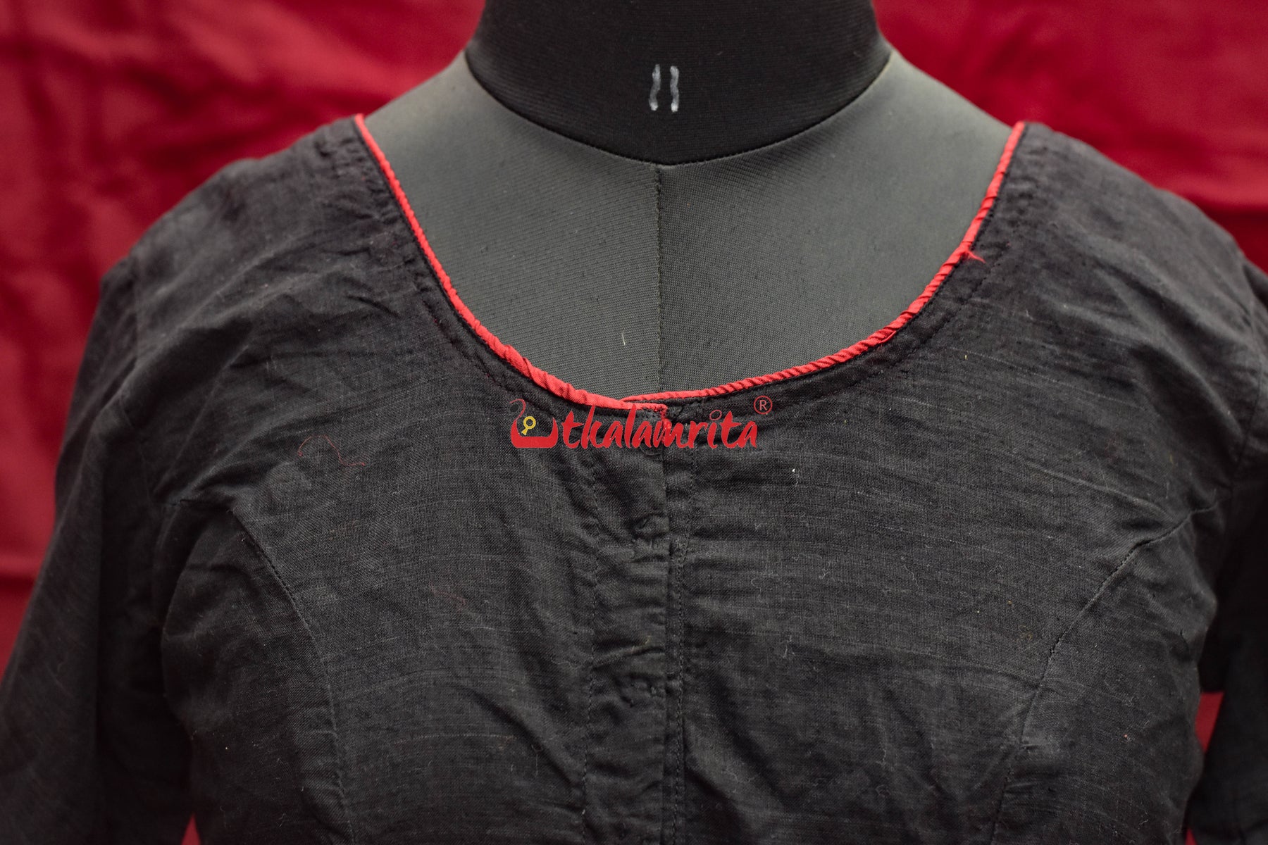Black with Rudraksh Border(Blouse)