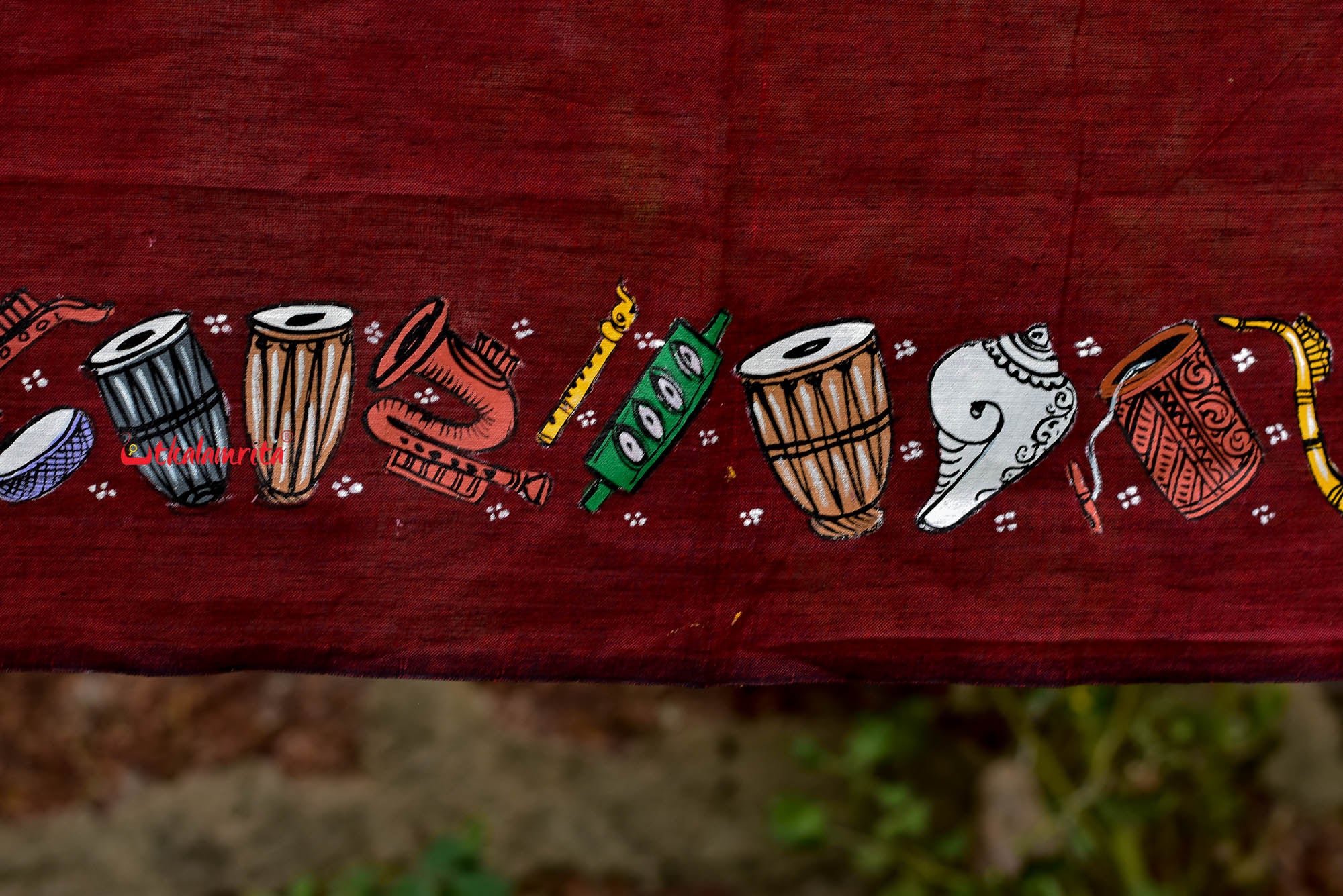 Musical Instruments Pattachitra (Blouse Piece)