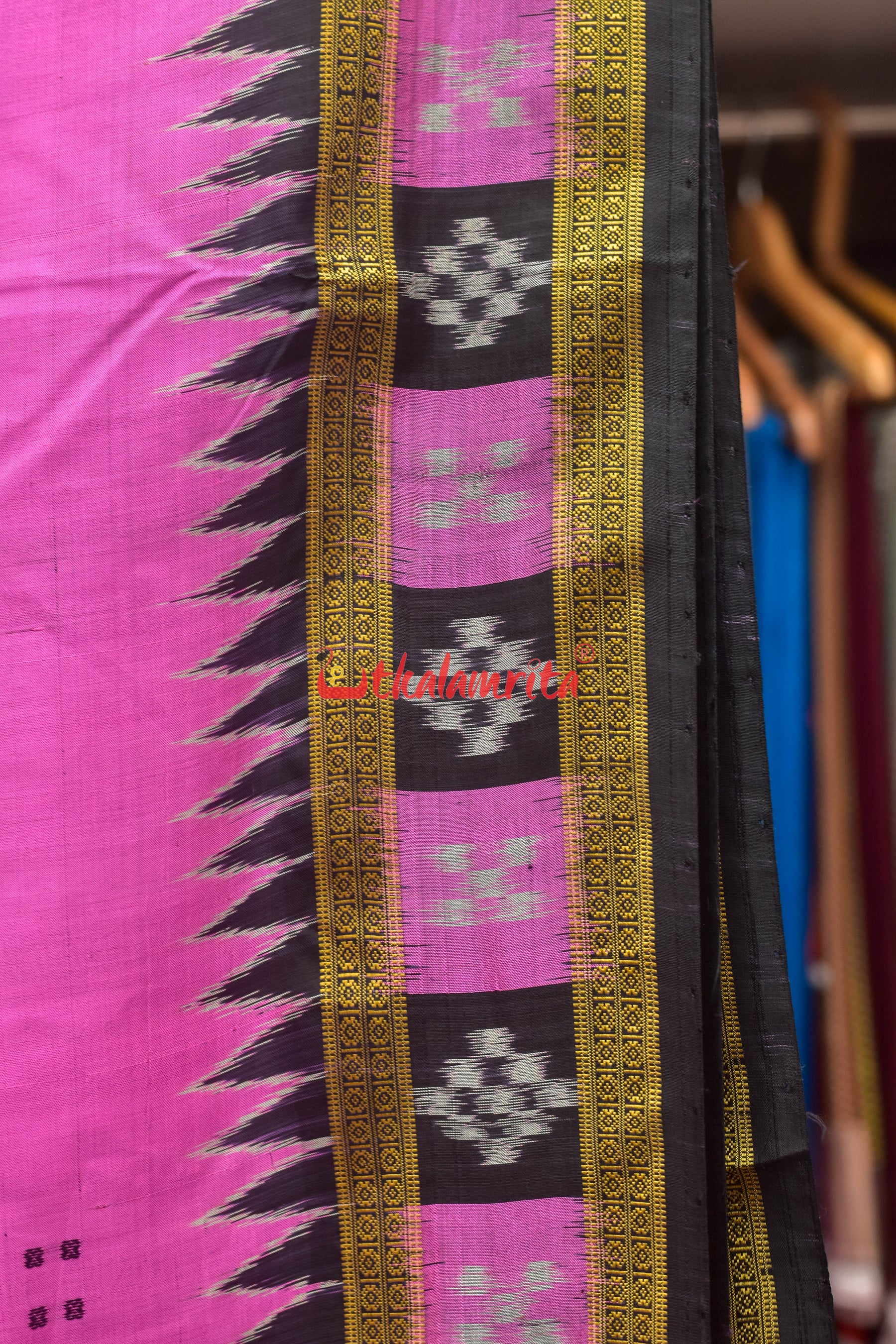 Light Pink with Pasapali Border Khandua Silk Saree