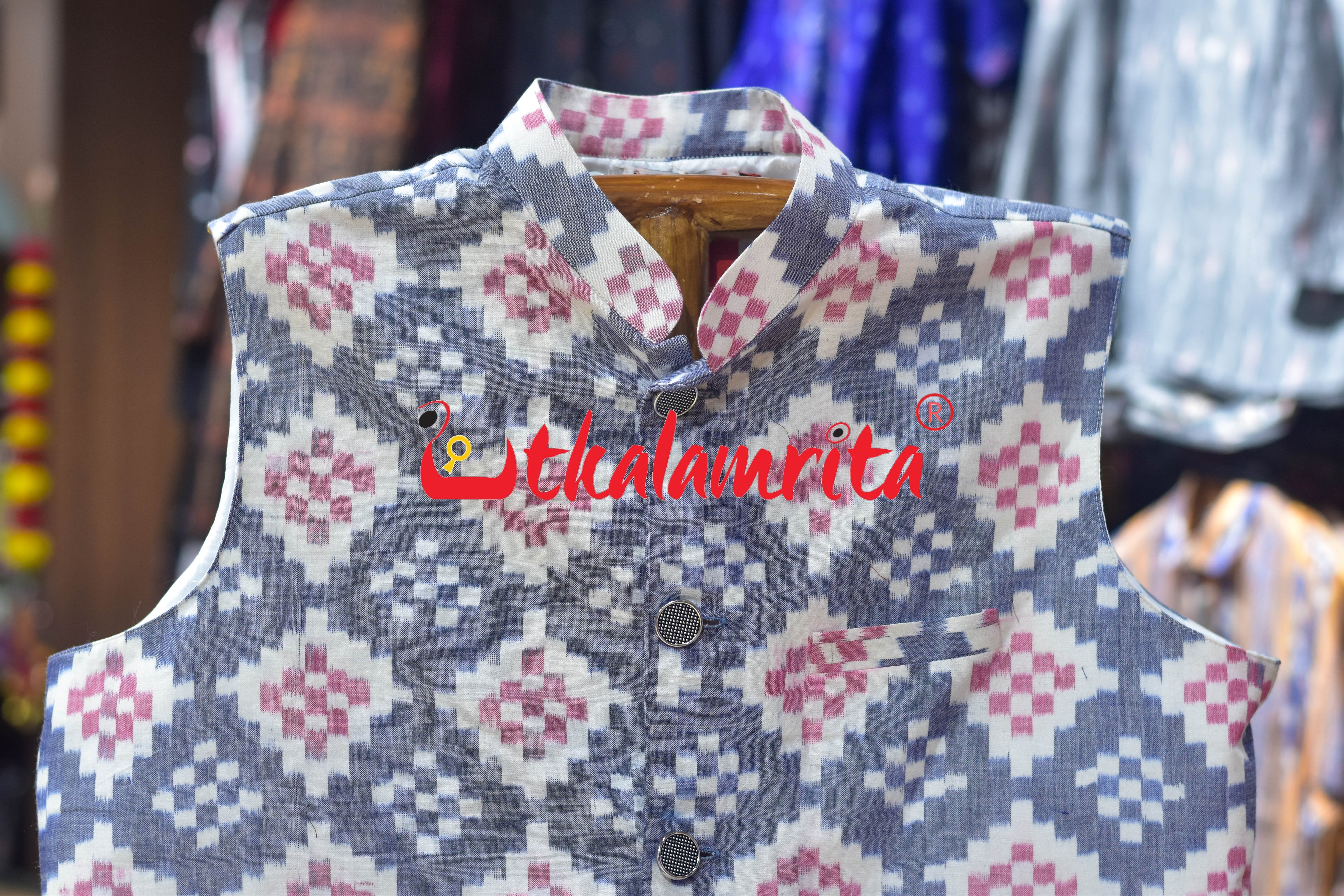 White Blue Plain Pasapali (Modi Jacket)