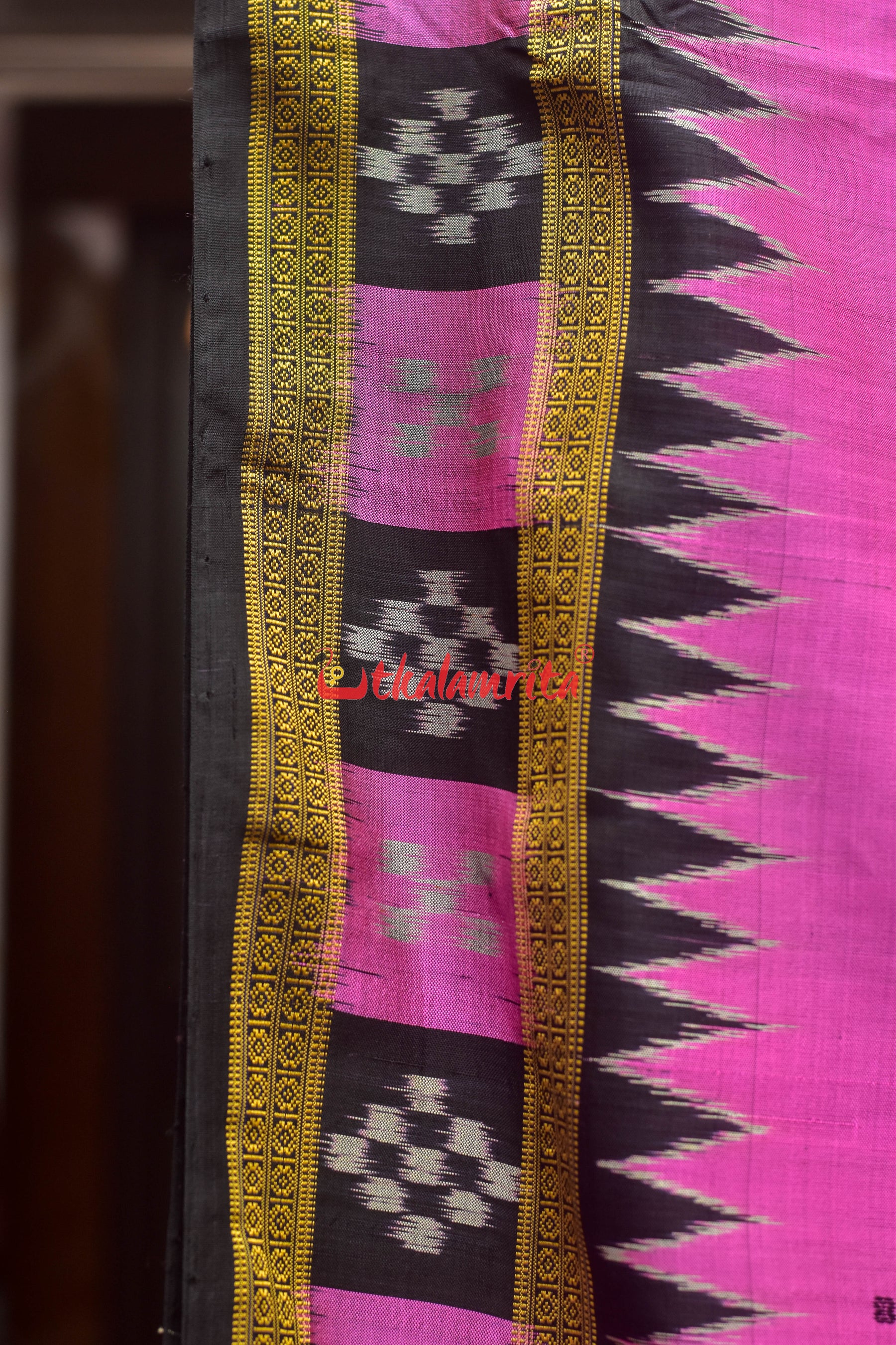 Light Pink with Pasapali Border Khandua Silk Saree