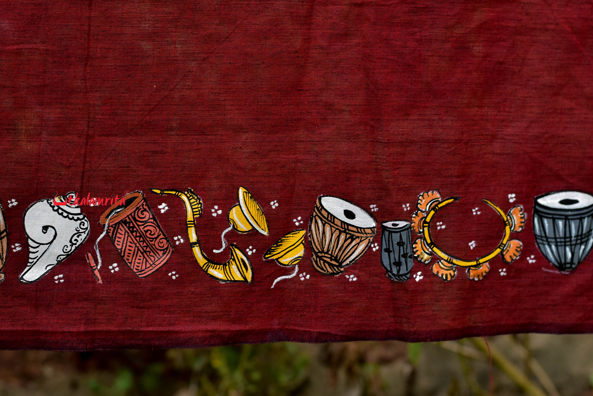 Musical Instruments Pattachitra (Blouse Piece)