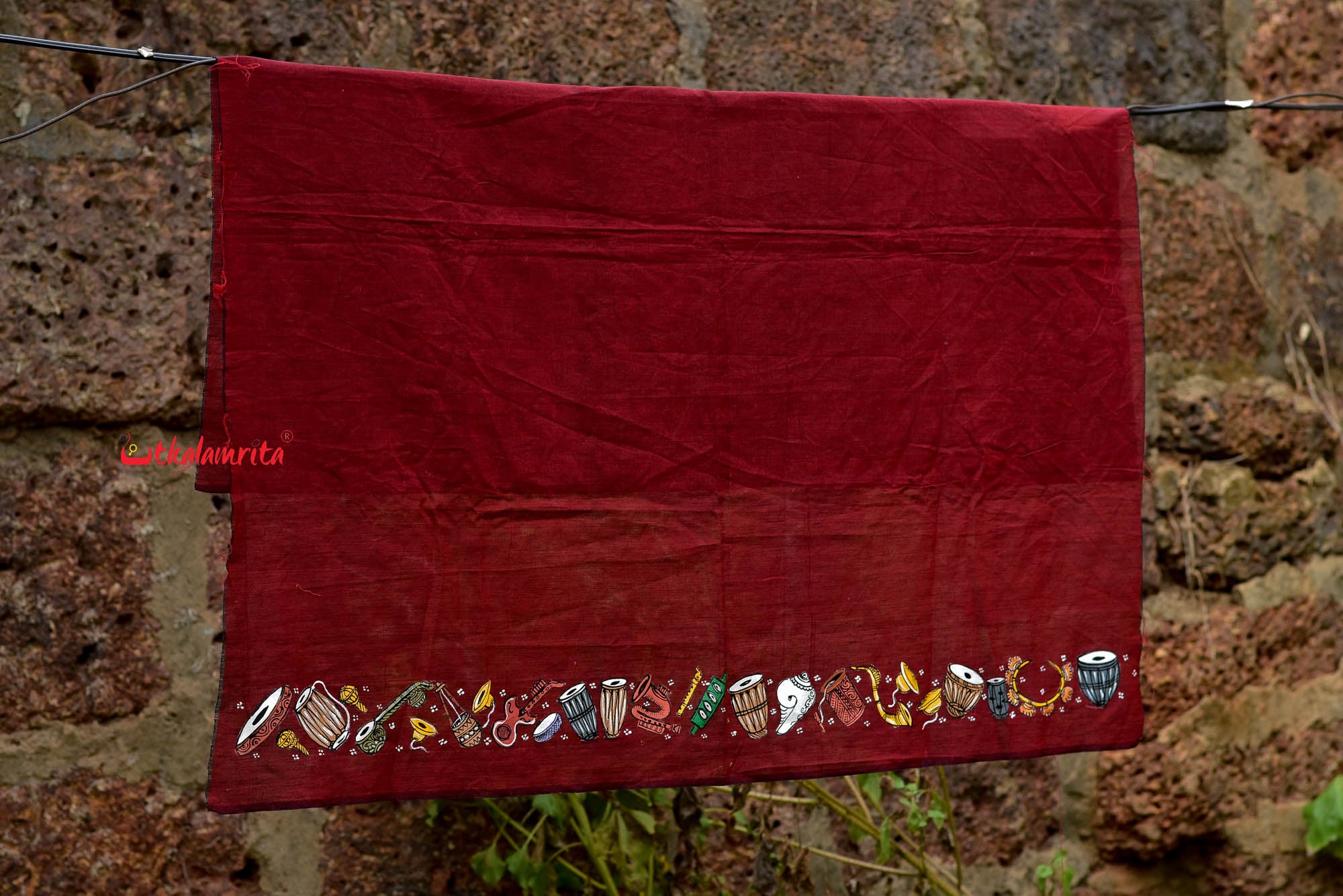 Musical Instruments Pattachitra (Blouse Piece)